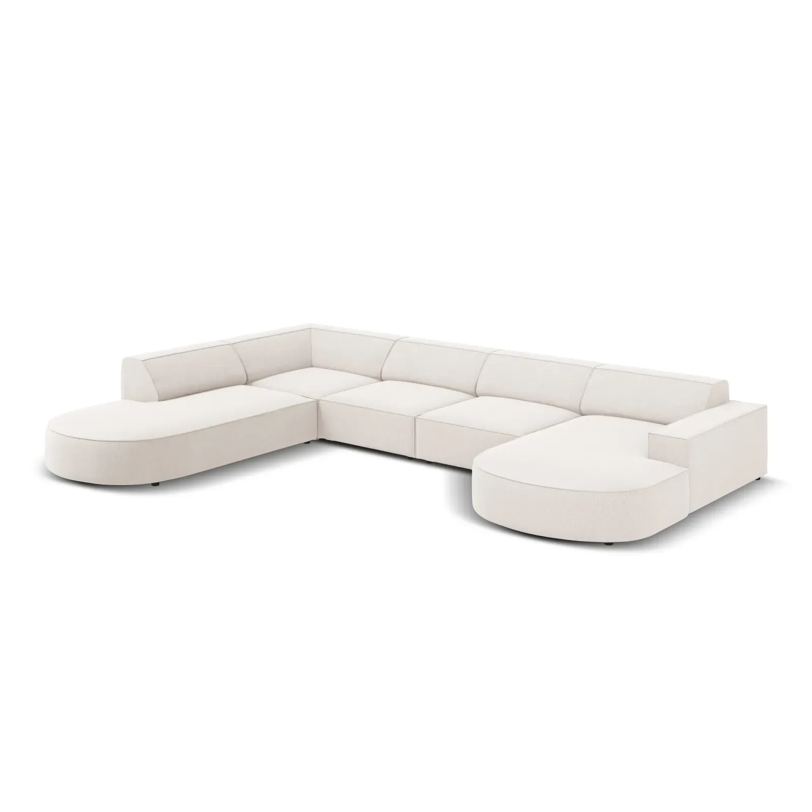 Jodie 7-Sitzer Panorama-Sofa Links aus Samt, Strukturstoff oder Bouclé, 364 cm - Image 49