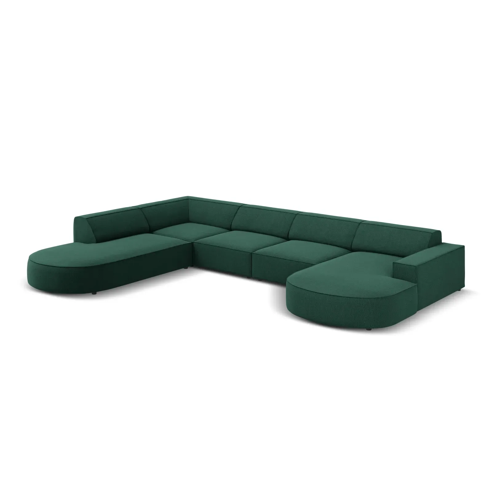 Jodie 7-Sitzer Panorama-Sofa Links aus Samt, Strukturstoff oder Bouclé, 364 cm - Image 54