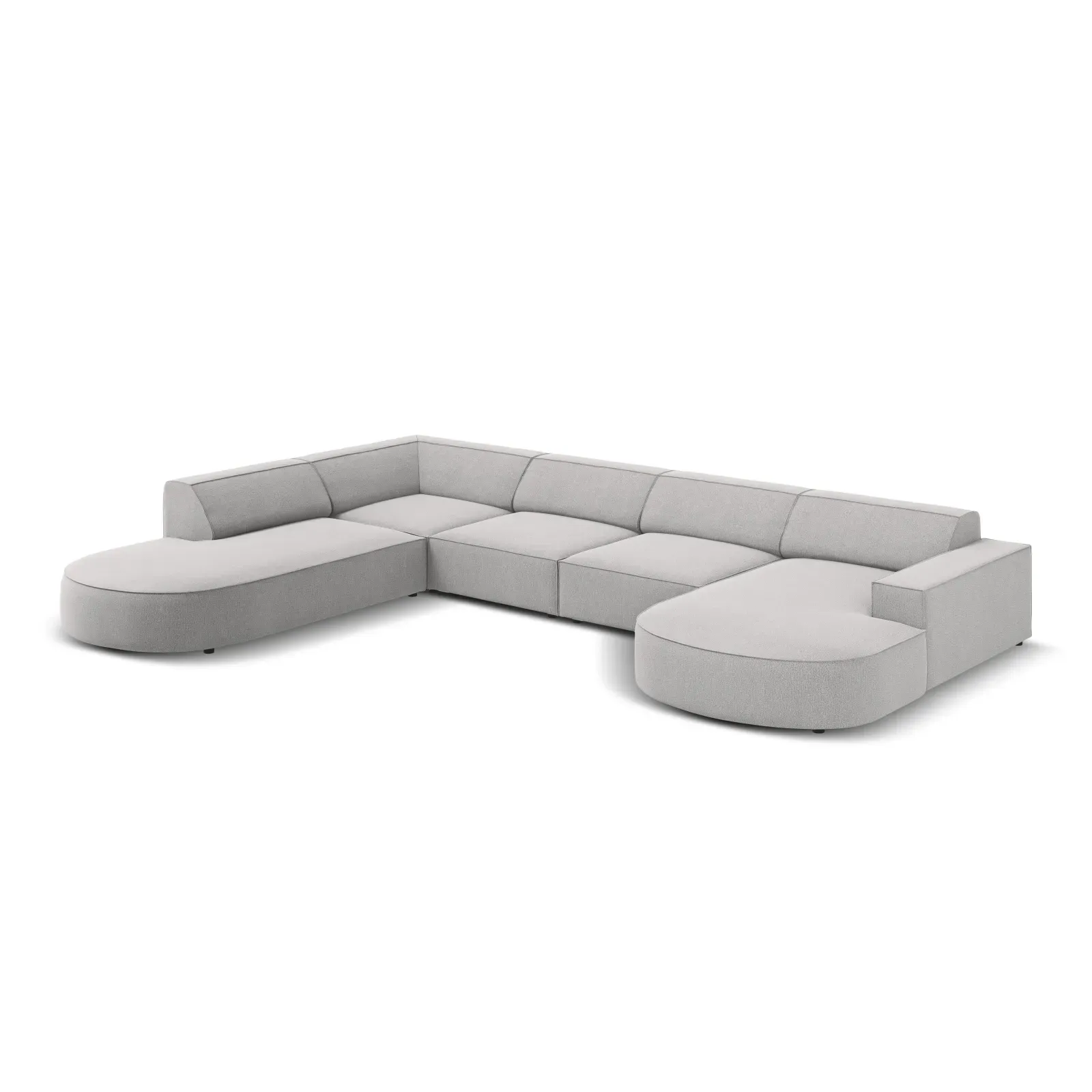 Jodie 7-Sitzer Panorama-Sofa Links aus Samt, Strukturstoff oder Bouclé, 364 cm - Image 64