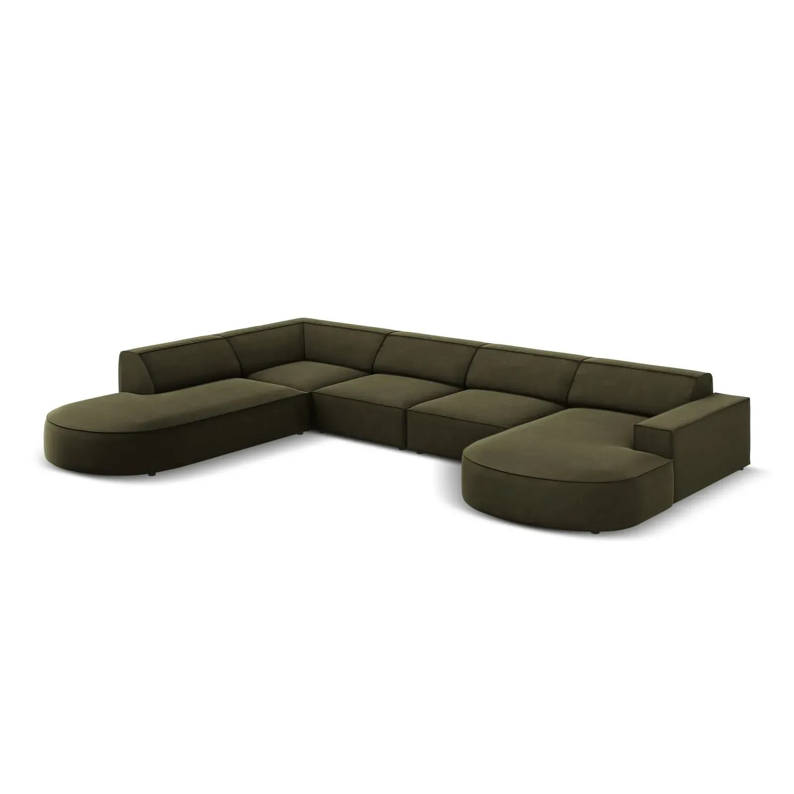 Jodie 7-Sitzer Panorama-Sofa Links aus Samt, Strukturstoff oder Bouclé, 364 cm - Image 8