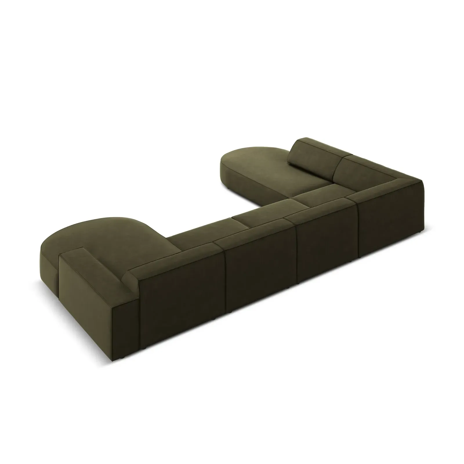 Jodie 7-Sitzer Panorama-Sofa Links aus Samt, Strukturstoff oder Bouclé, 364 cm - Image 9