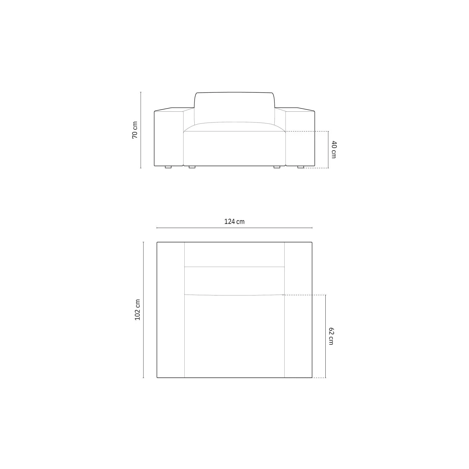 Jodie Sessel aus Samt oder Strukturstoff, 124x102 cm - Image 5