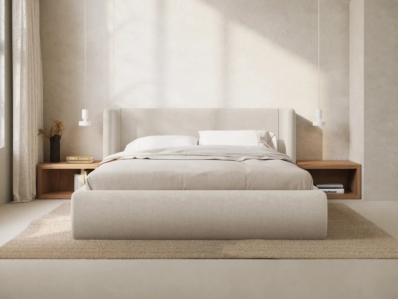 Jolene Bett mit Kopfteil und Stauraum, aus Samt oder Strukturstoff, 160x200 cm - Image 10