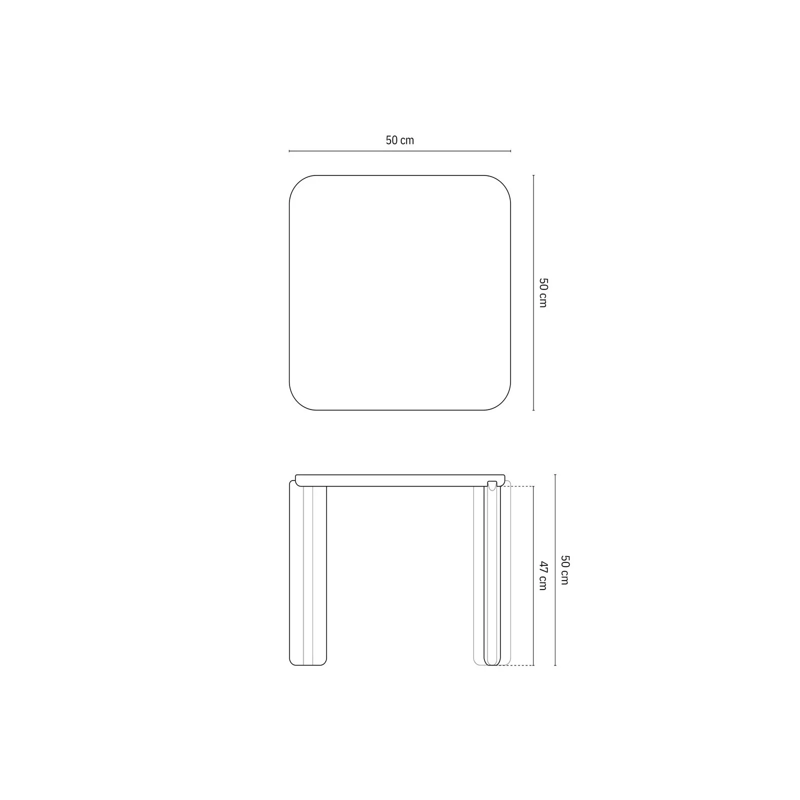 Jonc Beistelltisch aus MDF, 50x50x50 cm - Image 3