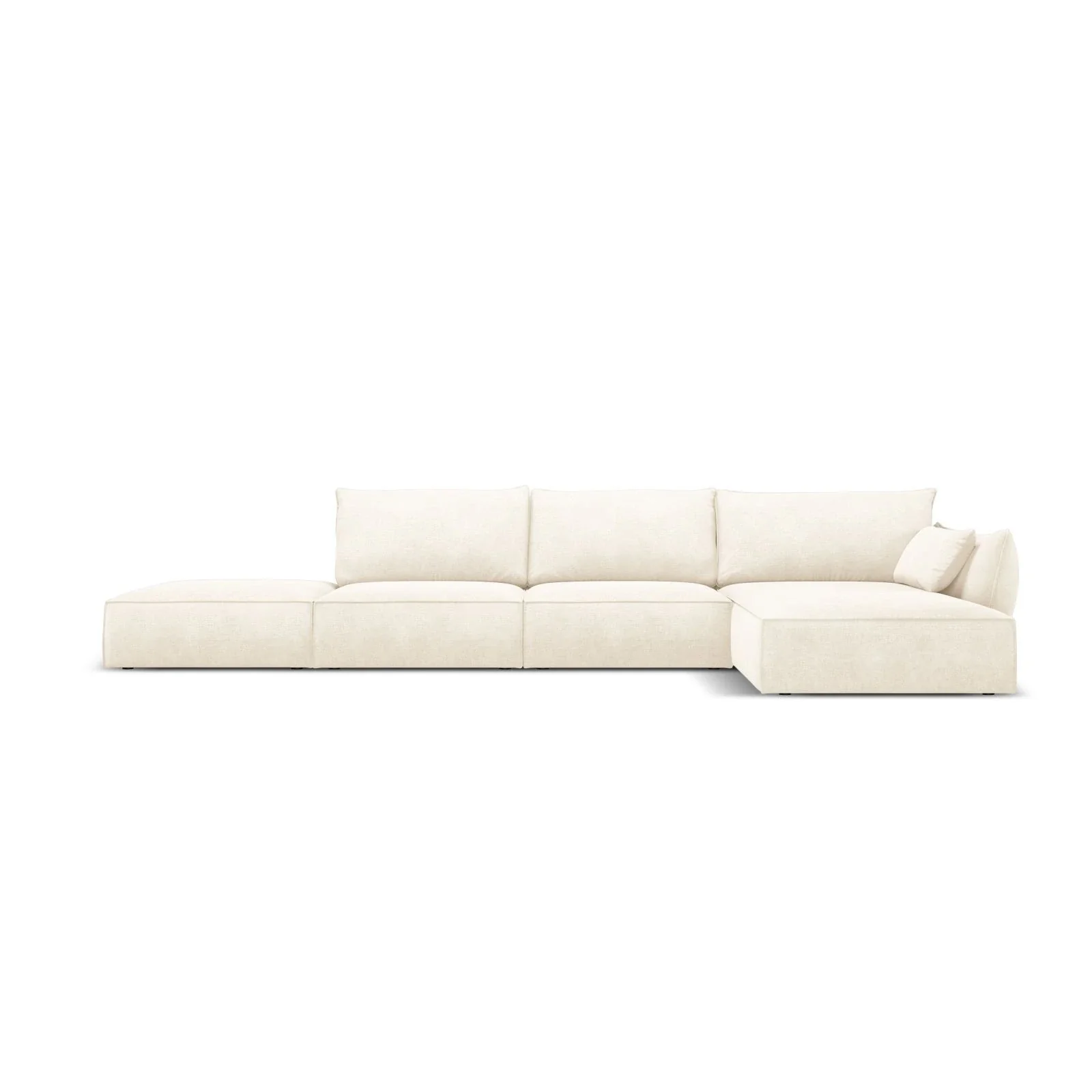 Kaelle 5-Sitzer Ecksofa Rechts, mit Bezug aus Samt oder Chenille, 364x171 cm