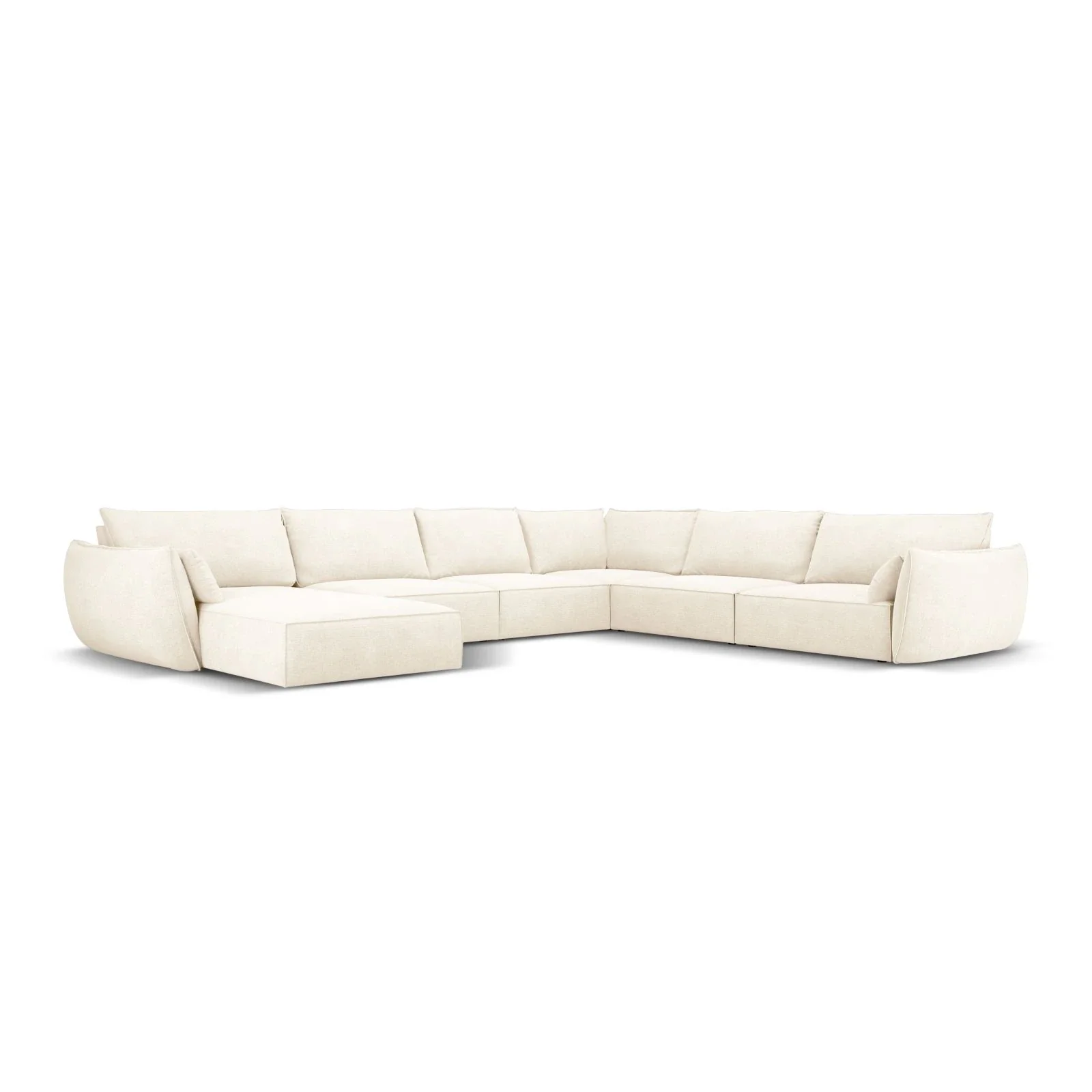 Kaelle 8-Sitzer Panorama-Sofa, Rechts, mit Bezug aus Samt oder Chenille, 384x284 cm