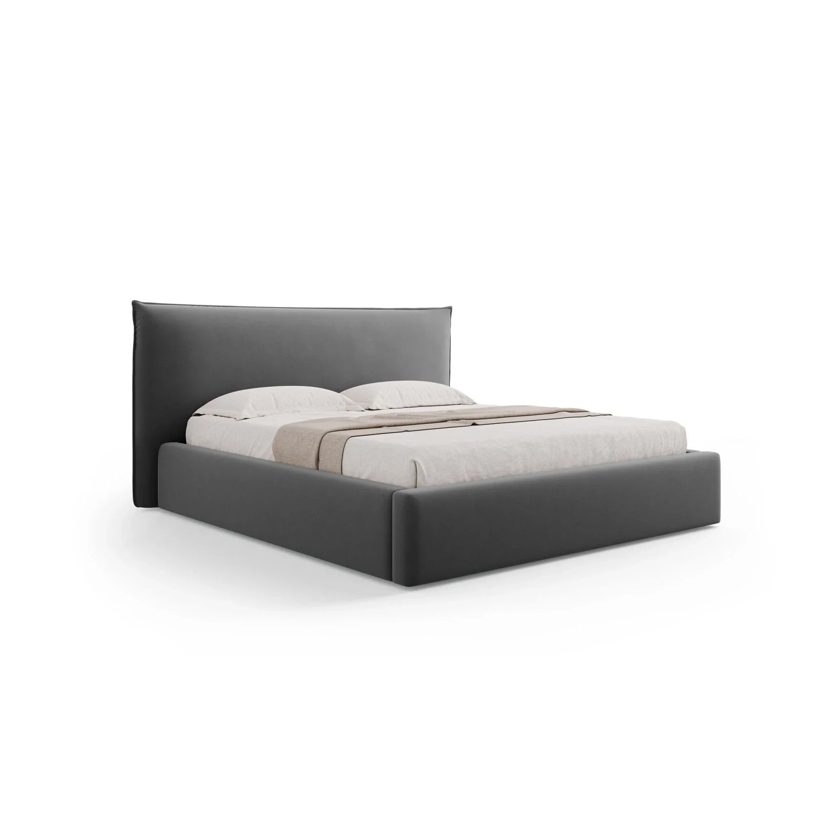 Kaelle Bett mit Stauraum und Kopfteil in Samt oder Chenille, 180x200 cm - Image 73