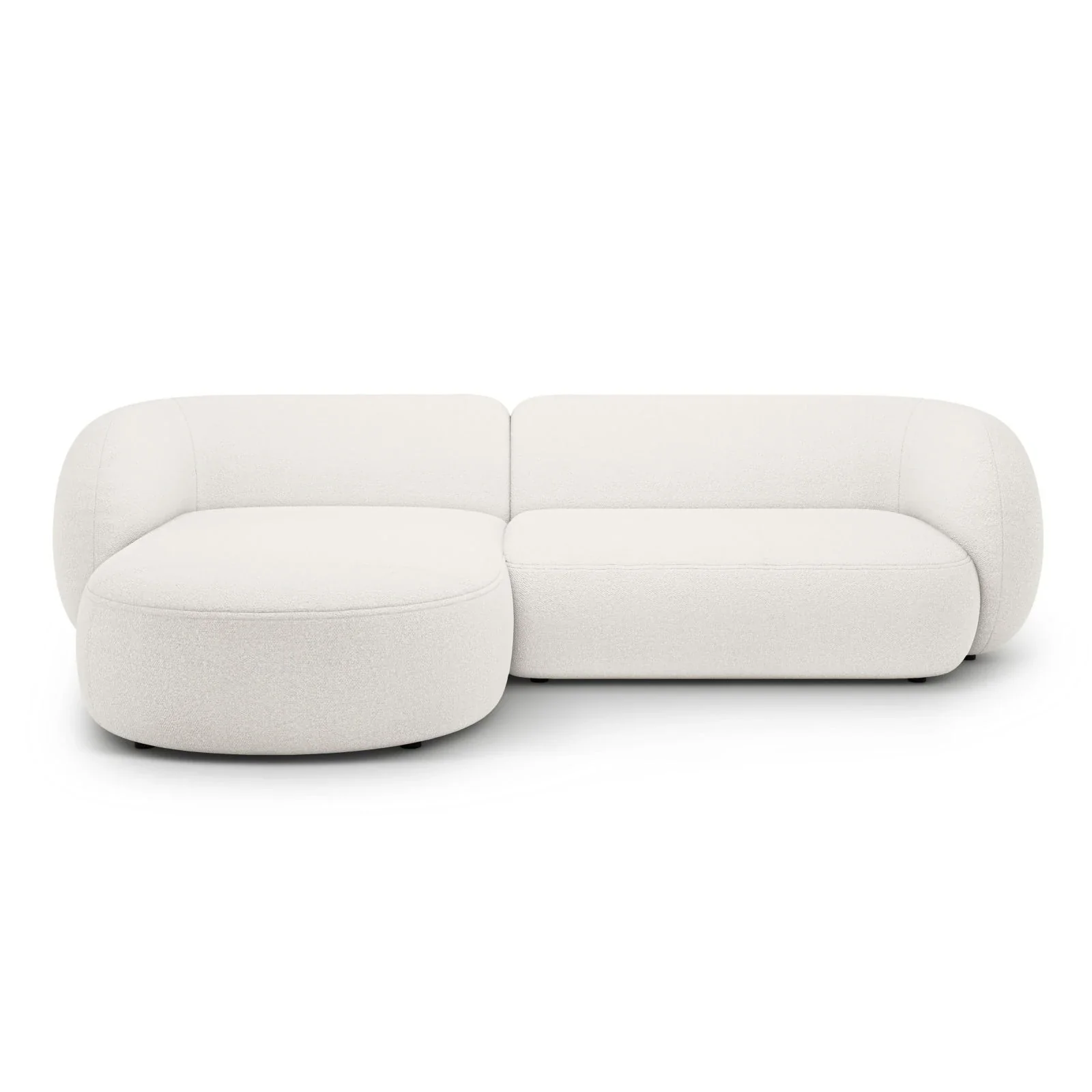 Kate Ecksofa Links mit Bezug aus Samt, Strukturstoff oder Boucle, 285x176 cm