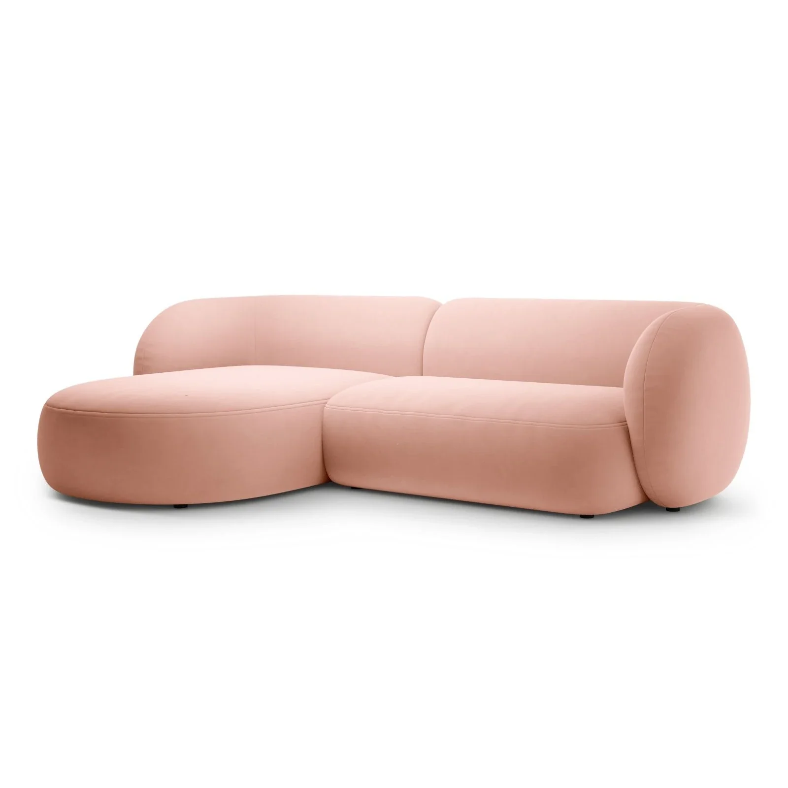 Kate Ecksofa Links mit Bezug aus Samt, Strukturstoff oder Boucle, 285x176 cm - Image 66