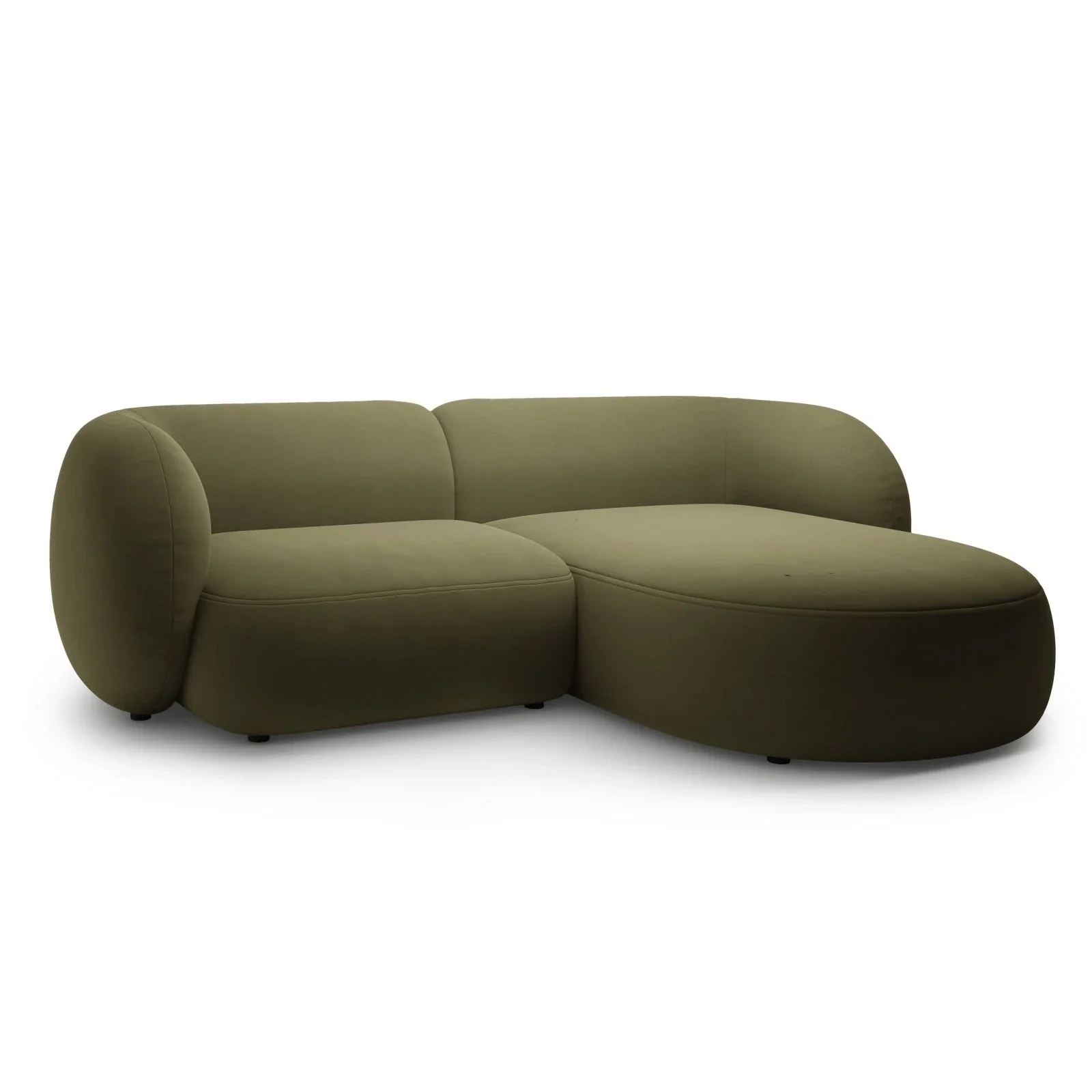 Kate Ecksofa Rechts mit Bezug aus Samt, Strukturstoff oder Boucle, 255x176 cm - Image 63
