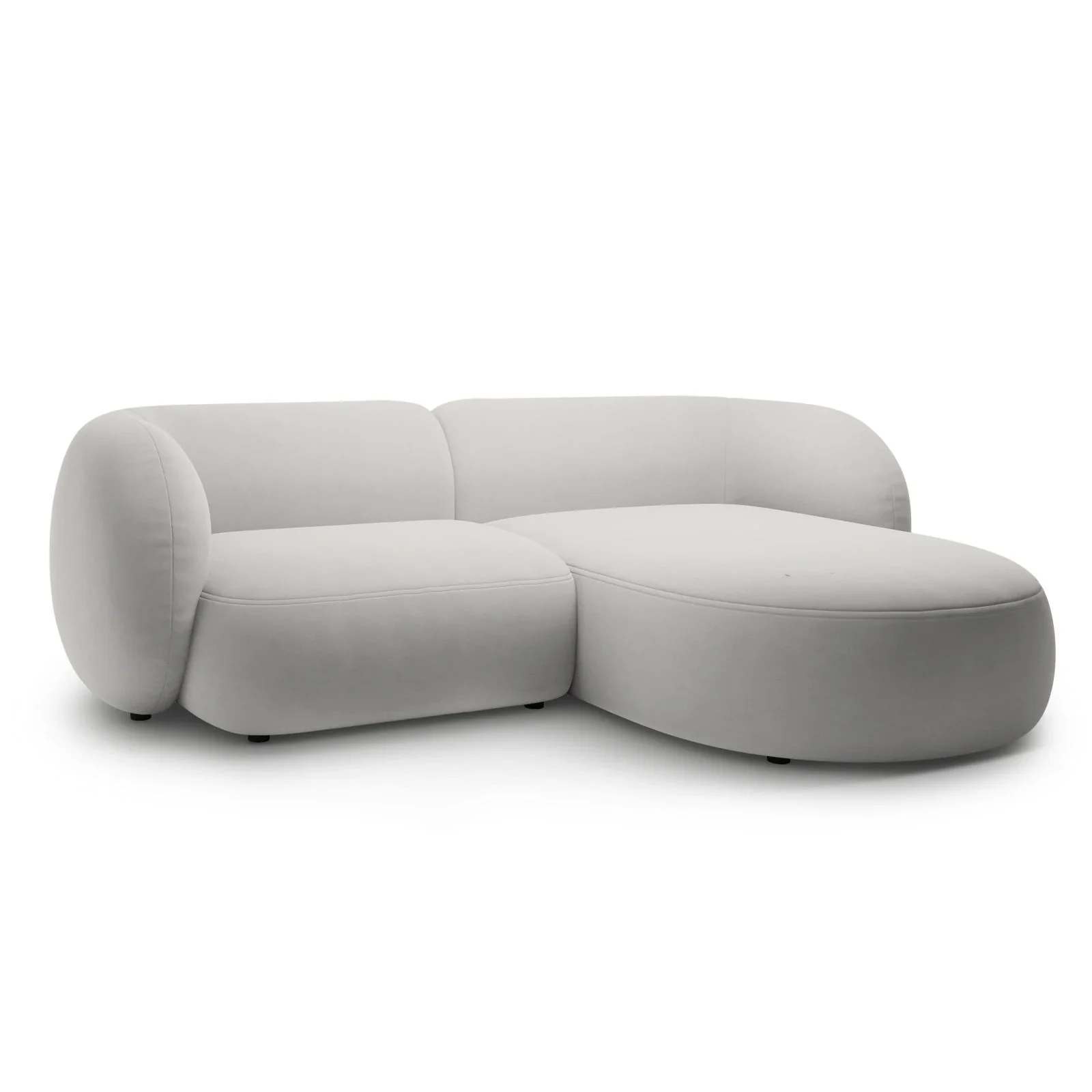 Kate Ecksofa Rechts mit Bezug aus Samt, Strukturstoff oder Boucle, 255x176 cm - Image 75