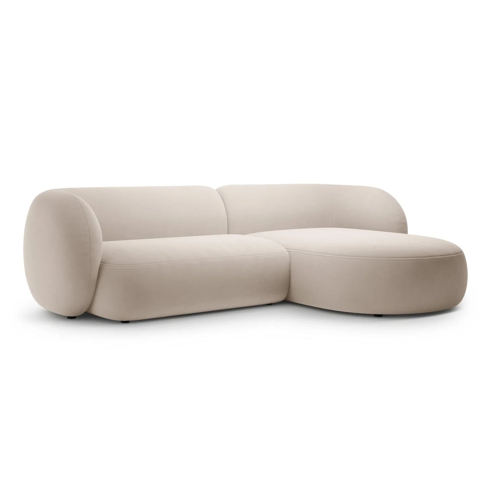 Kate Ecksofa Rechts mit Bezug aus Samt, Strukturstoff oder Boucle, 285x176 cm - Image 54