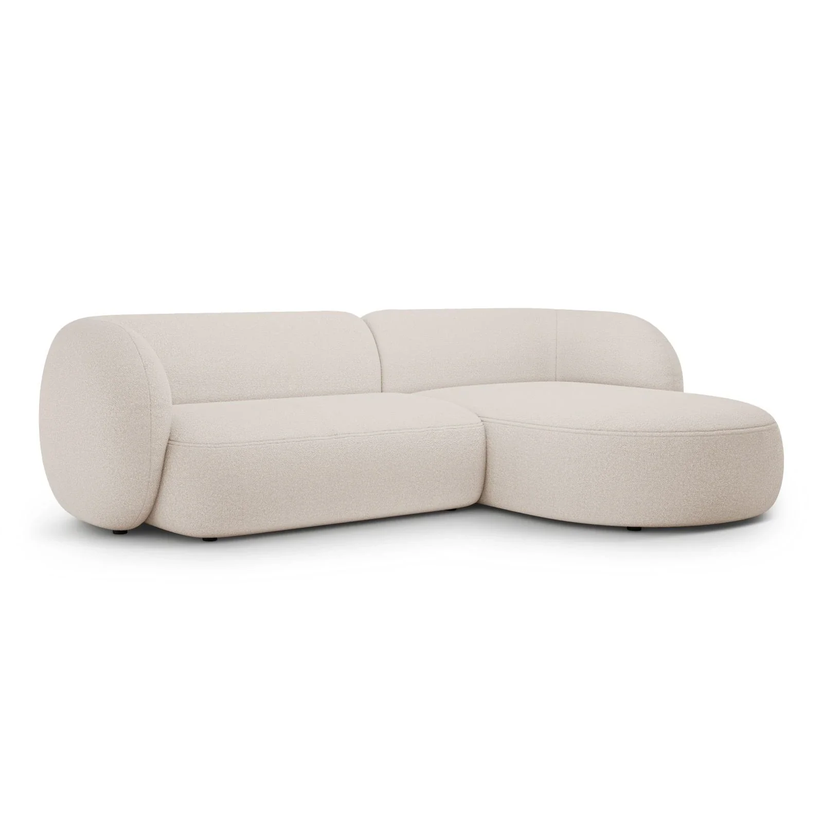 Kate Ecksofa Rechts mit Bezug aus Samt, Strukturstoff oder Boucle, 285x176 cm - Image 6