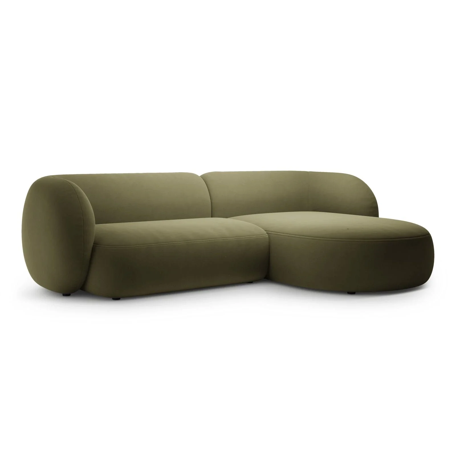 Kate Ecksofa Rechts mit Bezug aus Samt, Strukturstoff oder Boucle, 285x176 cm - Image 62