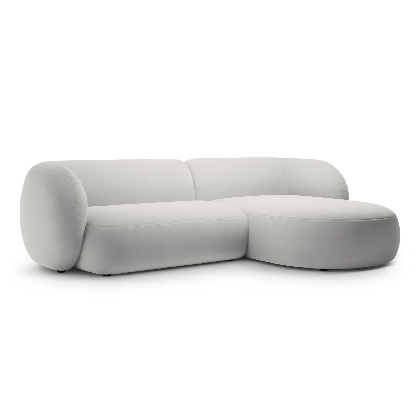 Kate Ecksofa Rechts mit Bezug aus Samt, Strukturstoff oder Boucle, 285x176 cm - Image 74