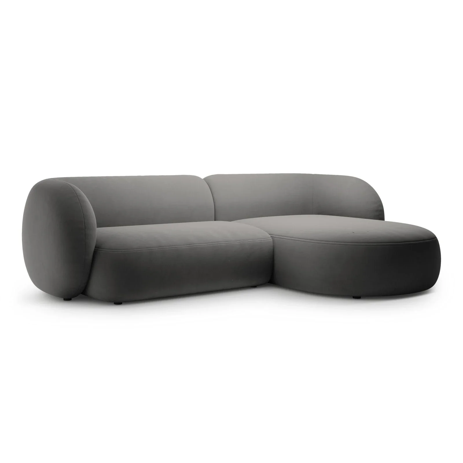 Kate Ecksofa Rechts mit Bezug aus Samt, Strukturstoff oder Boucle, 285x176 cm - Image 78