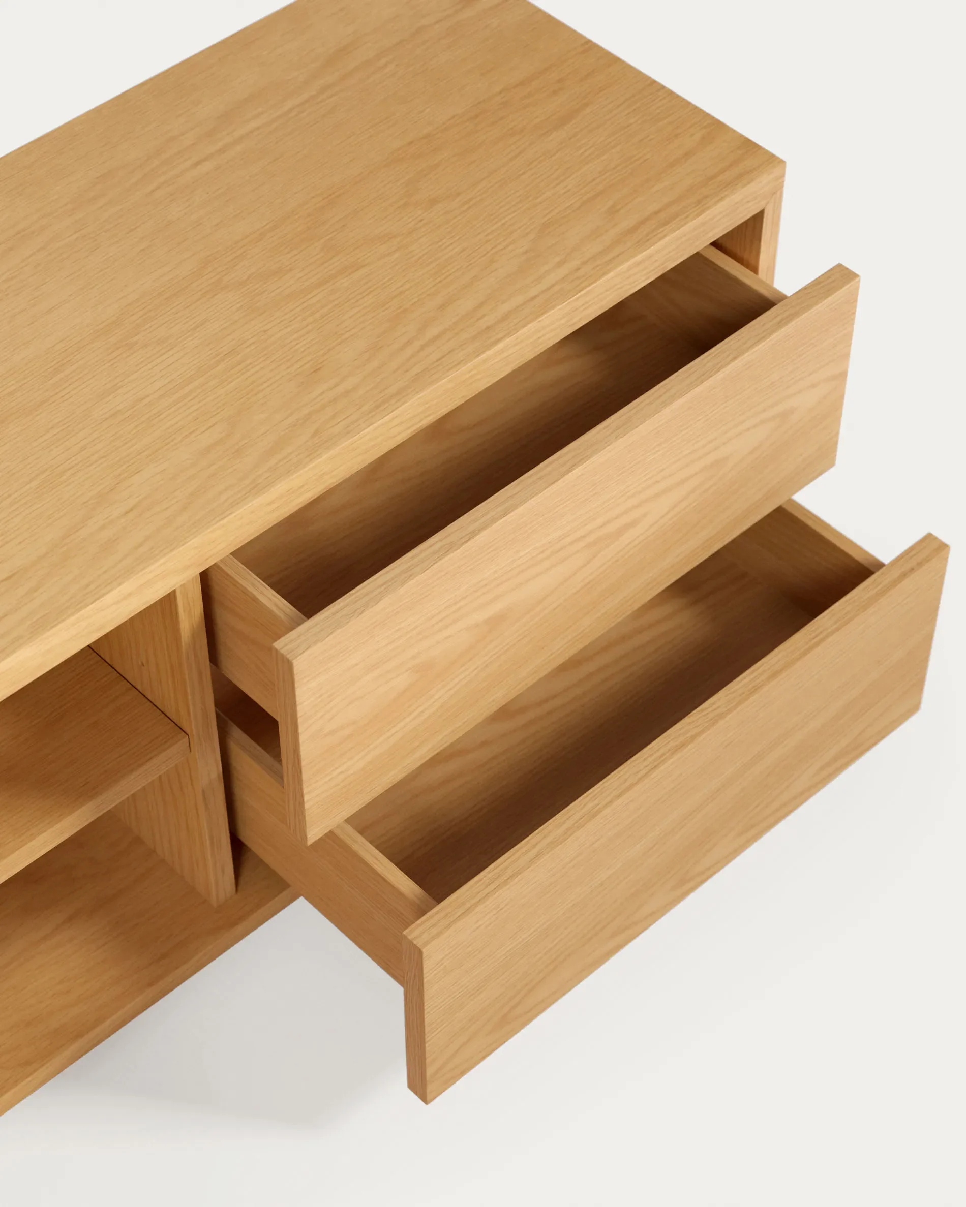 Abilen TV-Schrank 2 Türen und 2 Schubladen aus Eichenfurnier 200 x 44 cm FSC 100% - Image 6