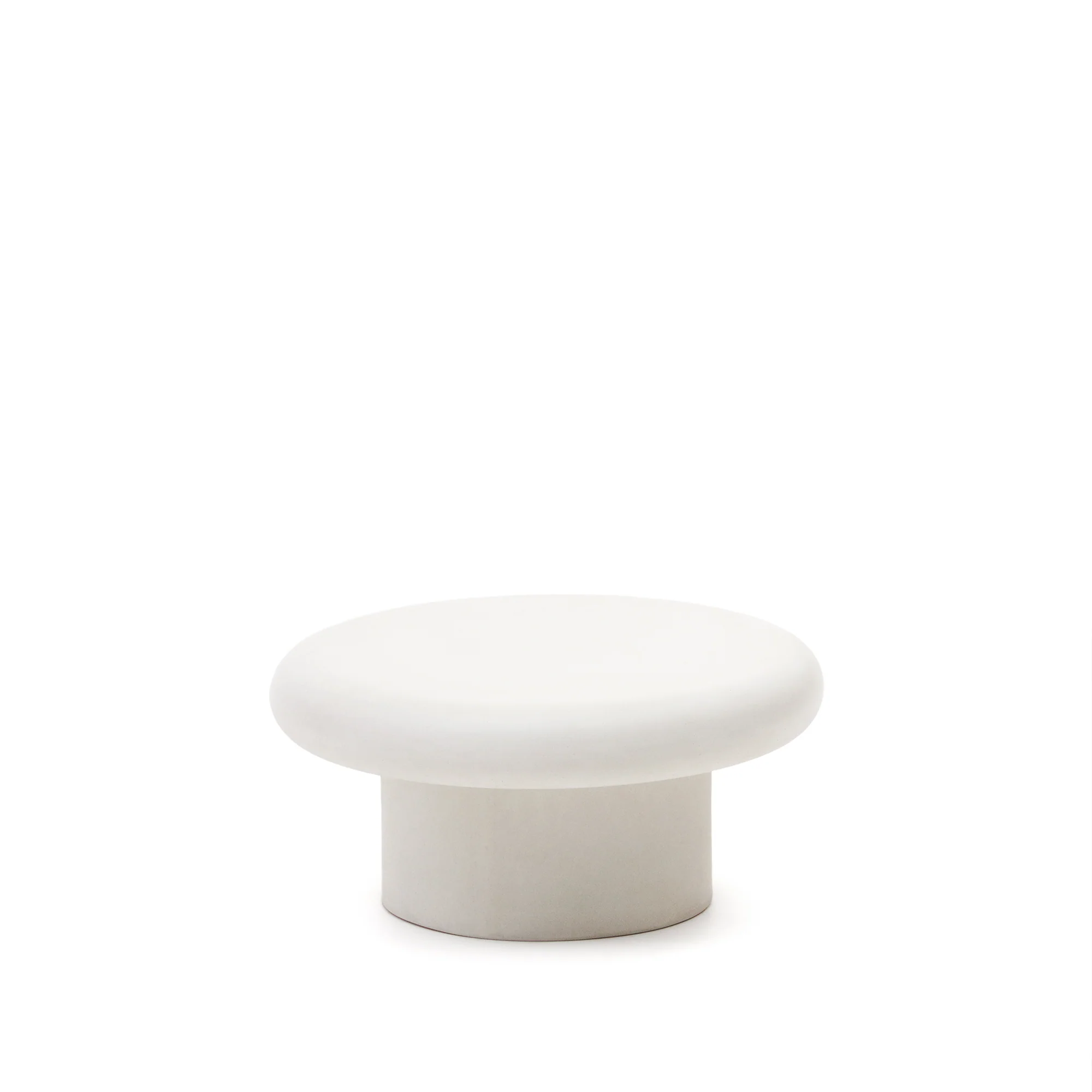 Addaia Couchtisch aus weißem Zement Ø 66 cm