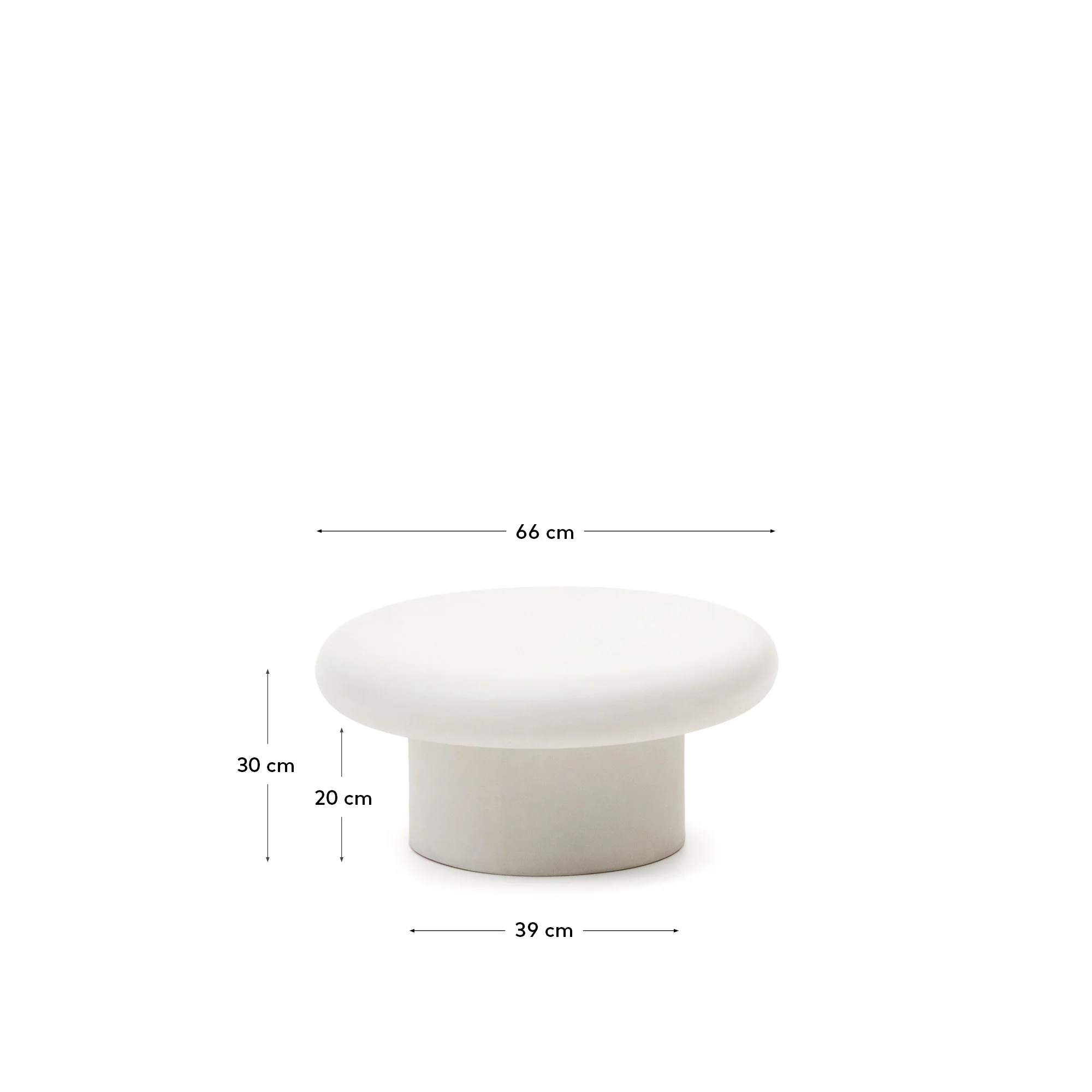Addaia Couchtisch aus weißem Zement Ø 66 cm - Image 4