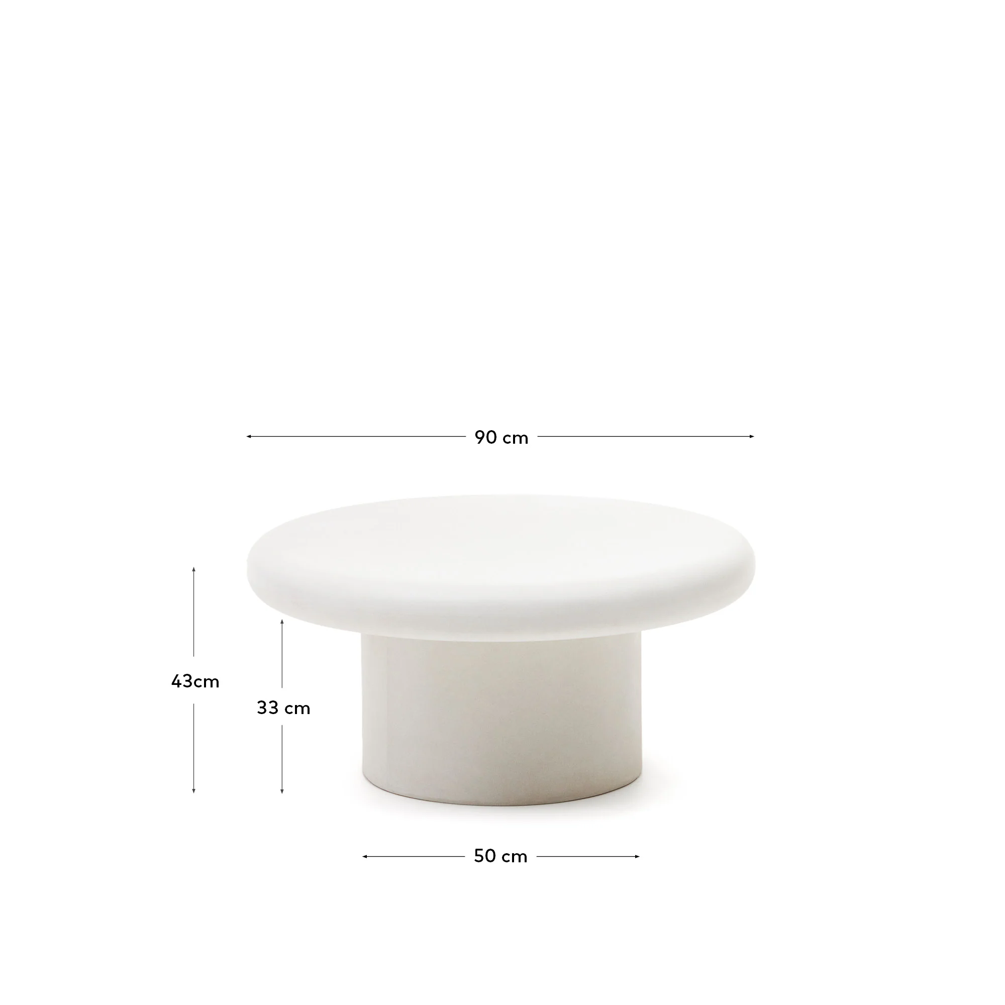Addaia Couchtisch aus weißem Zement Ø 90 cm - Image 4