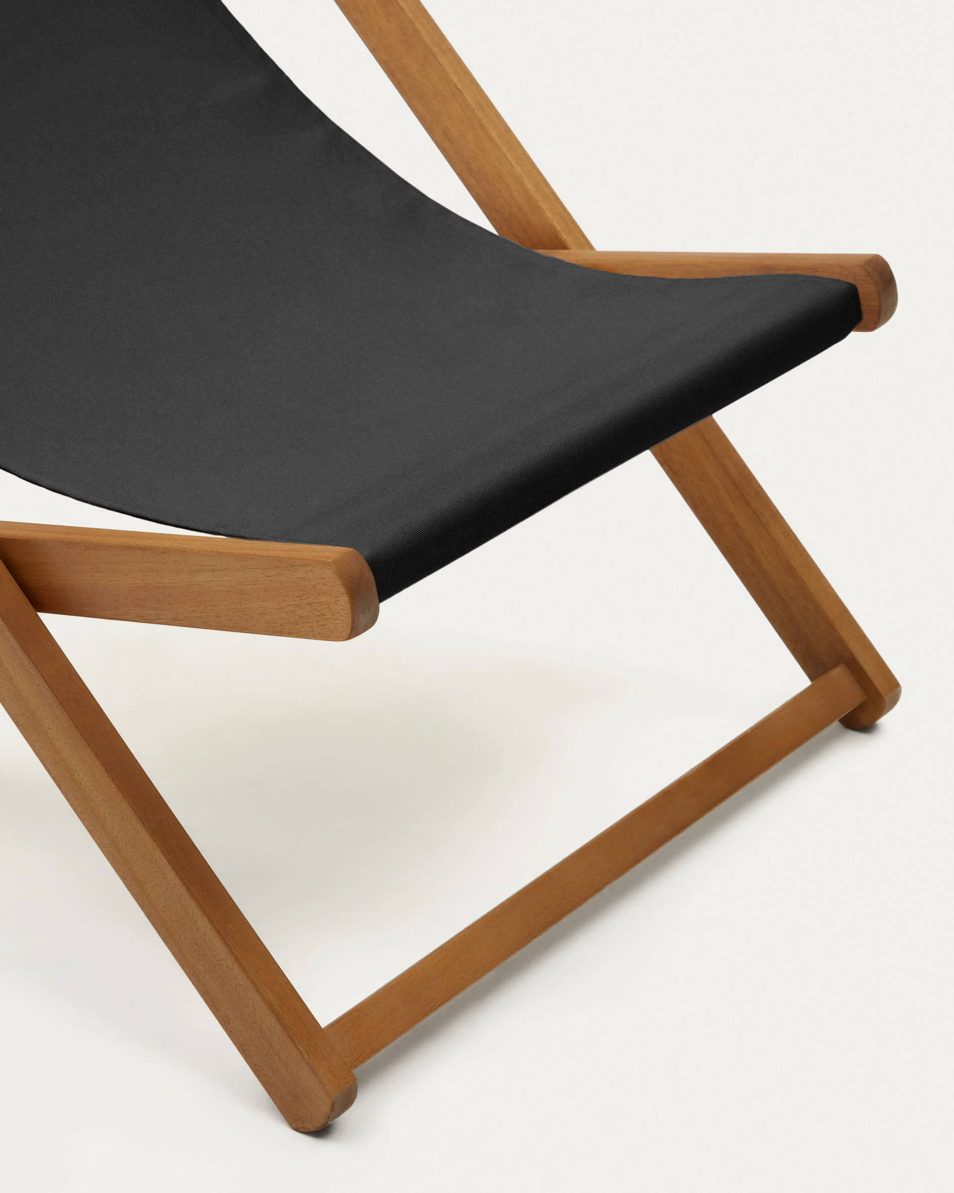 Adredna klappbarer Outdoor Liegestuhl schwarz und massives Akazienholz FSC 100% - Image 12