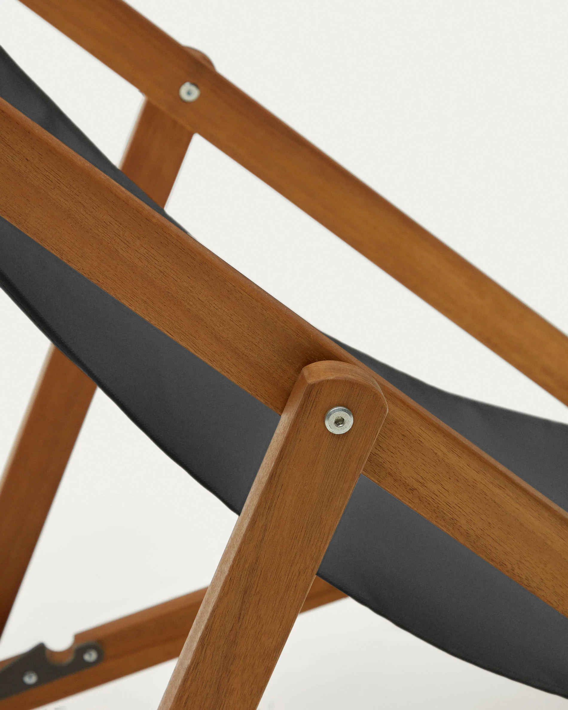 Adredna klappbarer Outdoor Liegestuhl schwarz und massives Akazienholz FSC 100% - Image 14