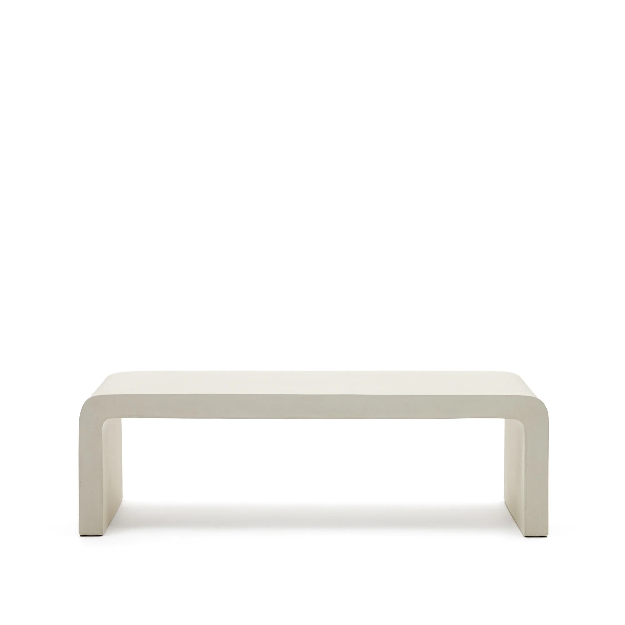 Aiguablava Couchtisch aus Zement in Weiß 135 x 65 cm