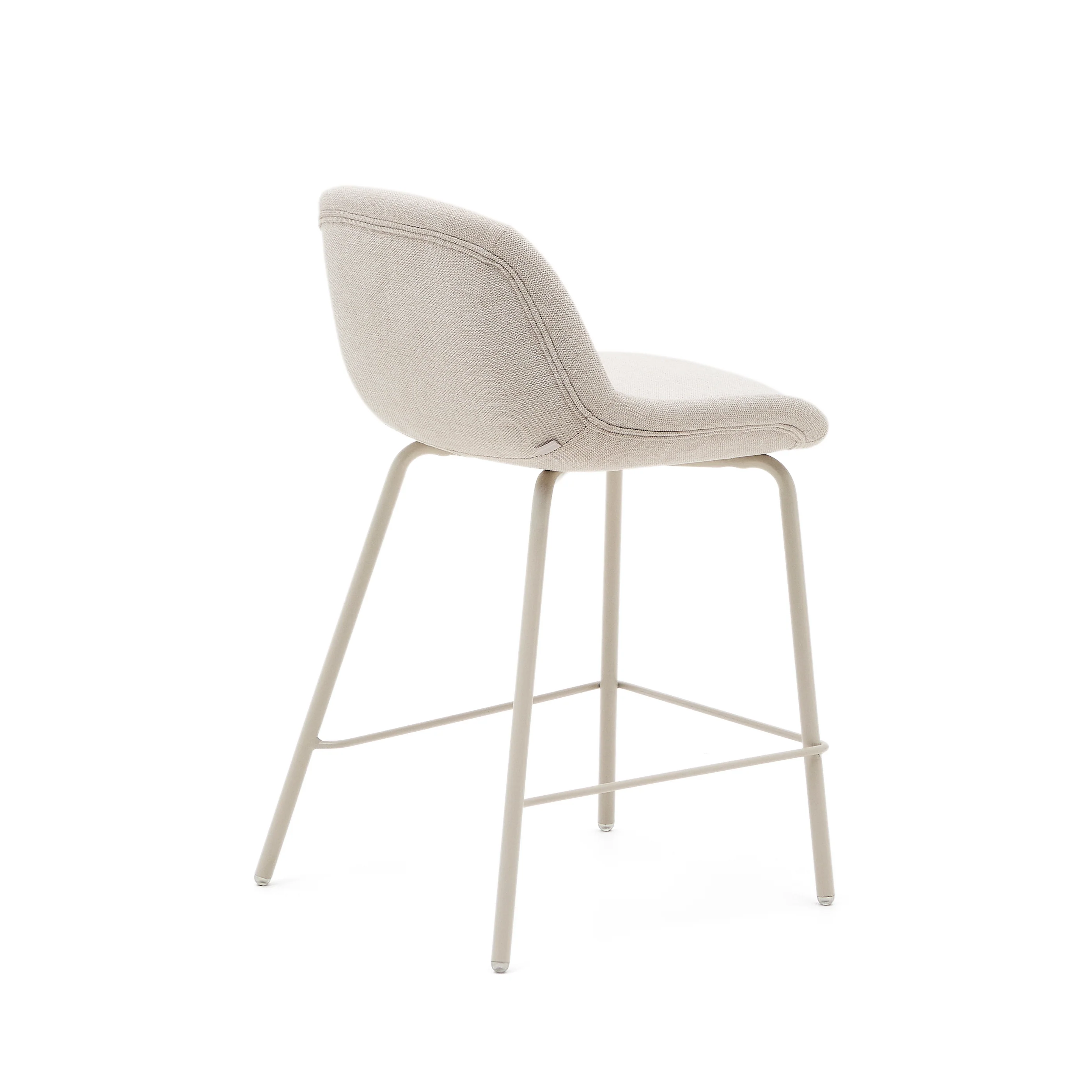 Aimin Hocker aus Chenille beige und Stahlbeine mit Lackfinish beige 65 cm FSC Mix Credit - Image 4