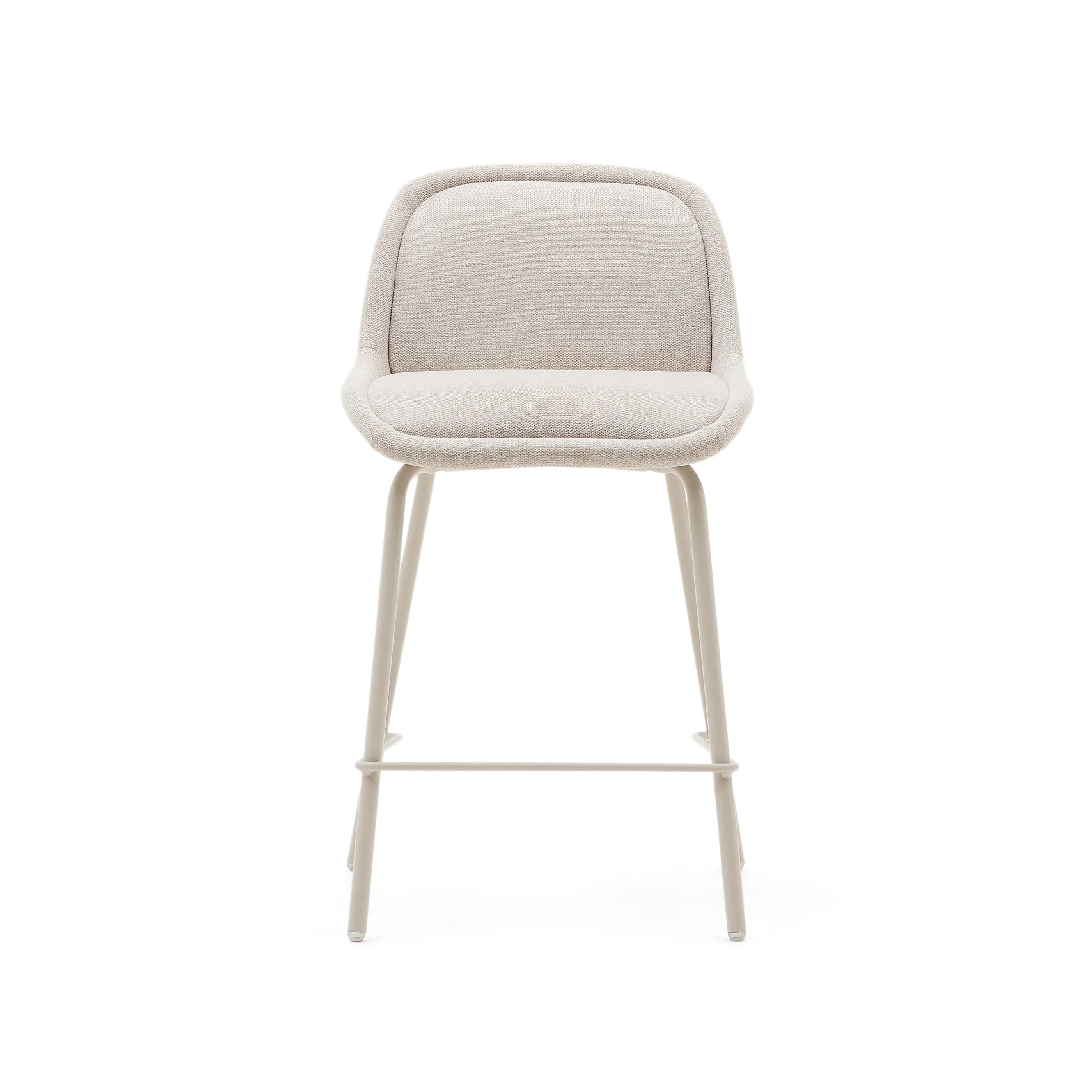 Aimin Hocker aus Chenille beige und Stahlbeine mit Lackfinish beige 65 cm FSC Mix Credit - Image 5