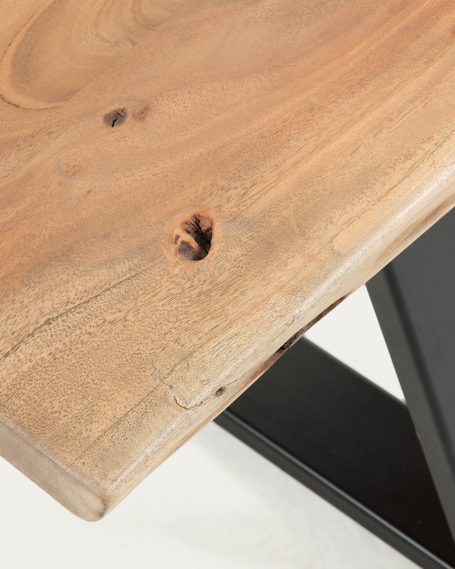 Alaia Bank aus massivem Akazienholz und Stahl schwarz lackiert 180 cm - Image 8