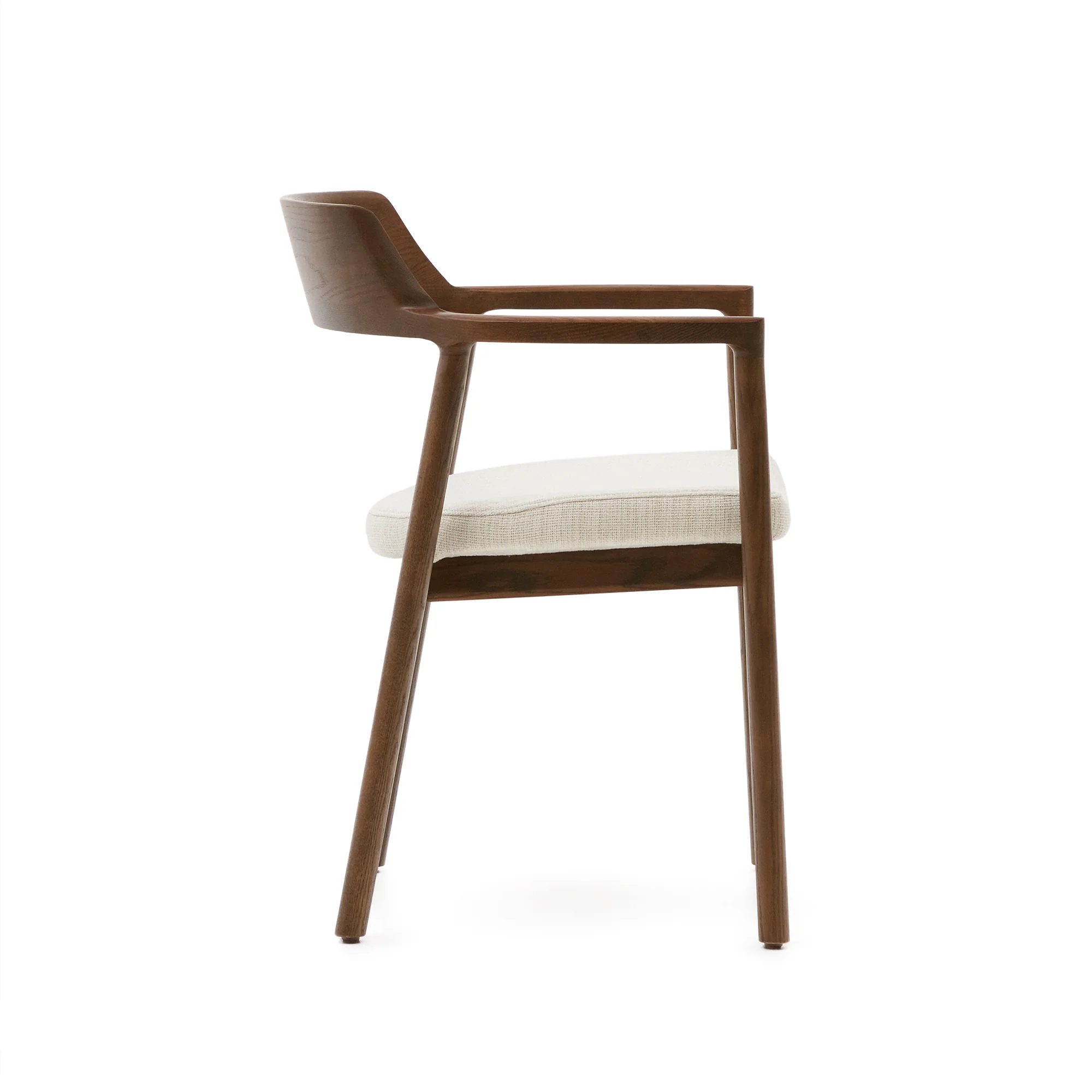 Alocs Stuhl abnehmbarer Bezug Chenille beige massive Eiche Nussbaum-Finish FSC Mix Credit - Image 3