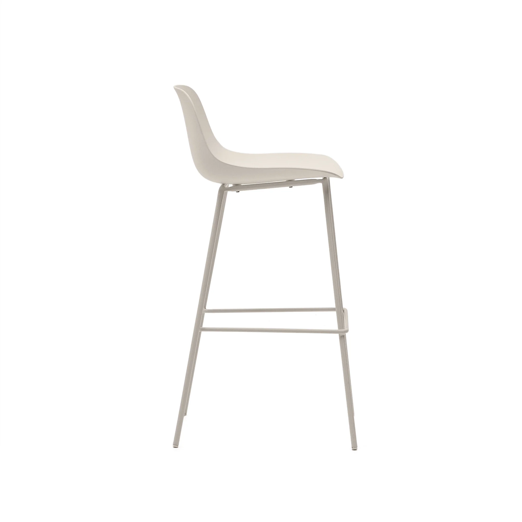Altea beiger Hocker mit beige lackierten Stahlbeinen 75 cm - Image 2