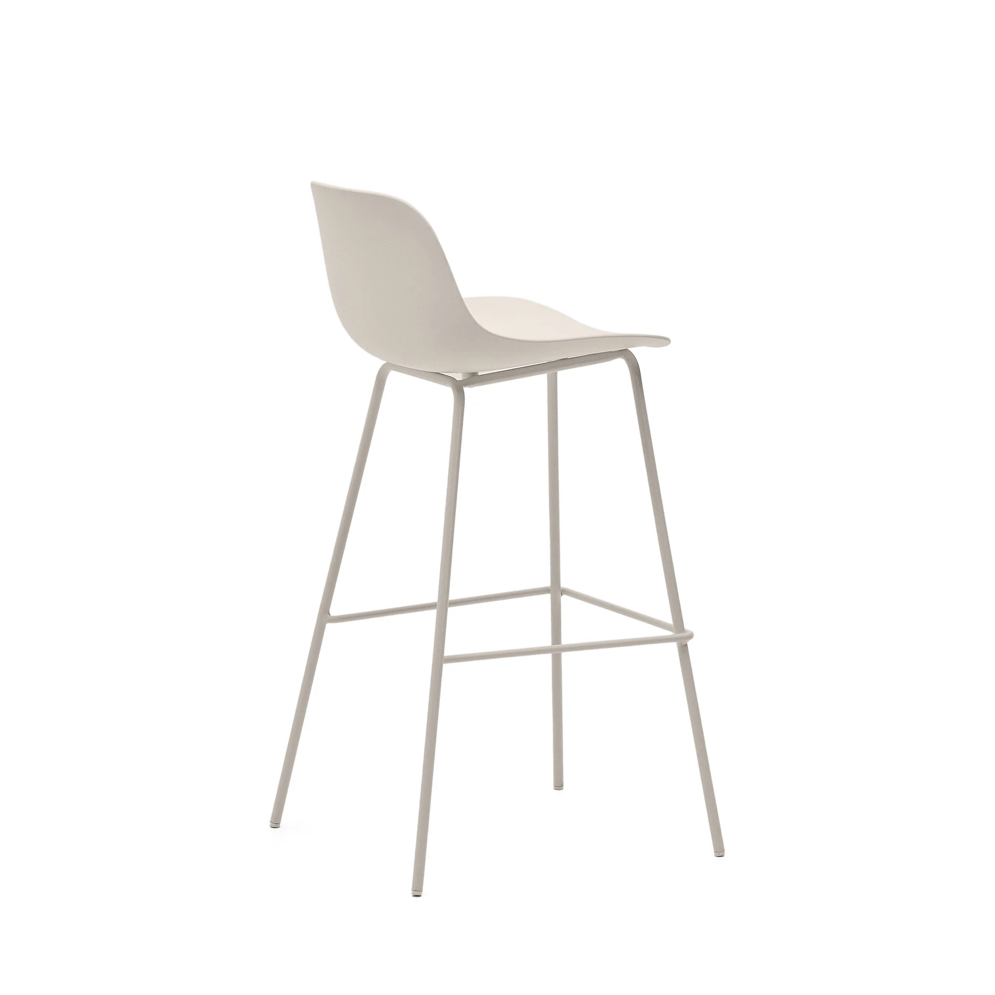 Altea beiger Hocker mit beige lackierten Stahlbeinen 75 cm - Image 3