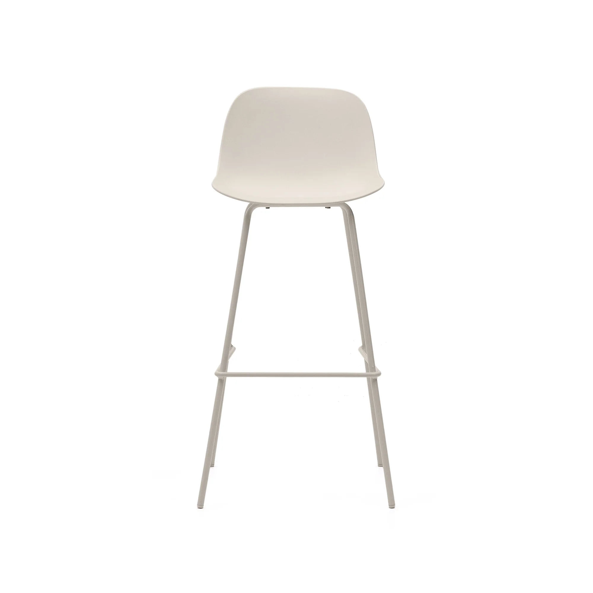 Altea beiger Hocker mit beige lackierten Stahlbeinen 75 cm - Image 4