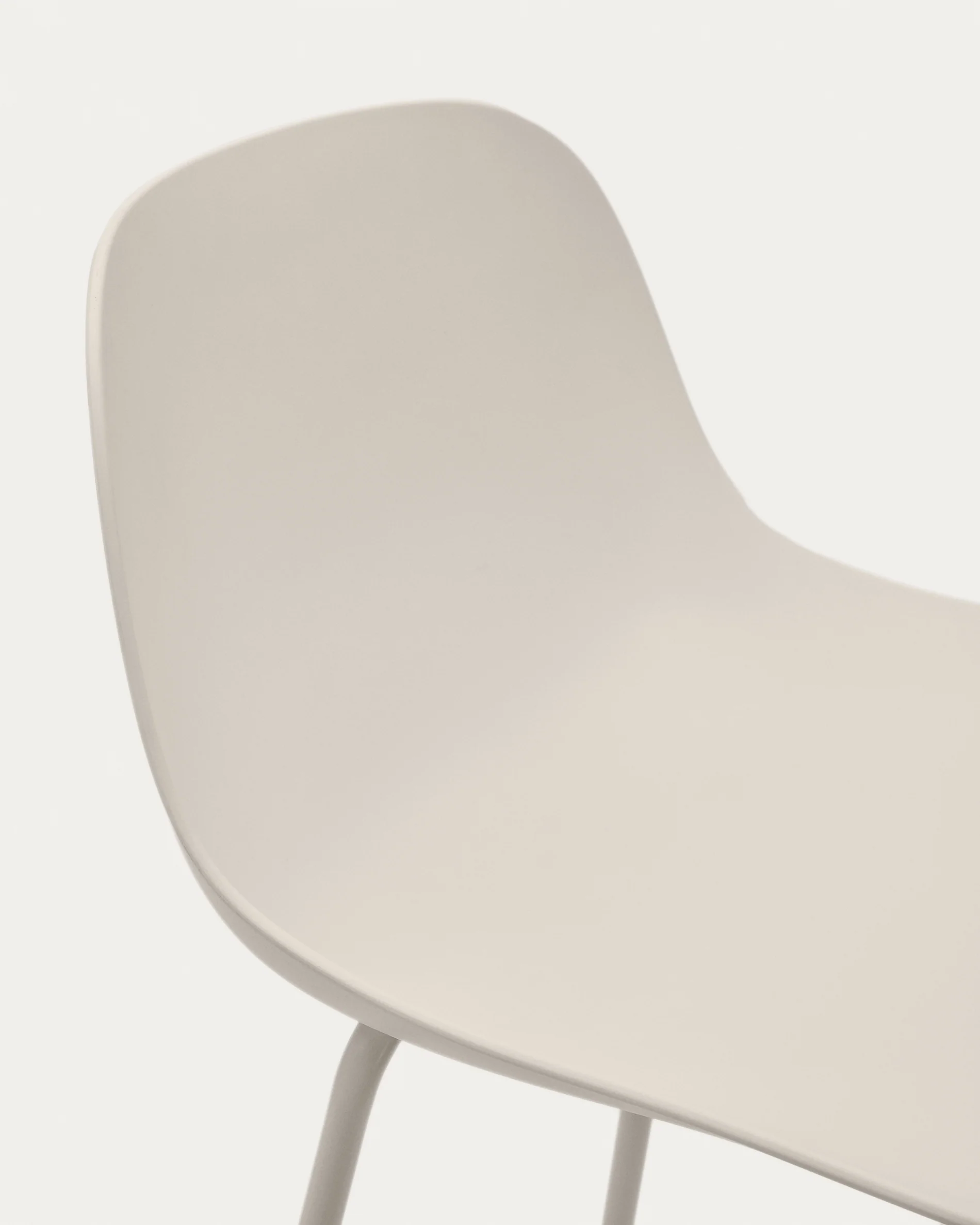Altea beiger Hocker mit beige lackierten Stahlbeinen 75 cm - Image 6