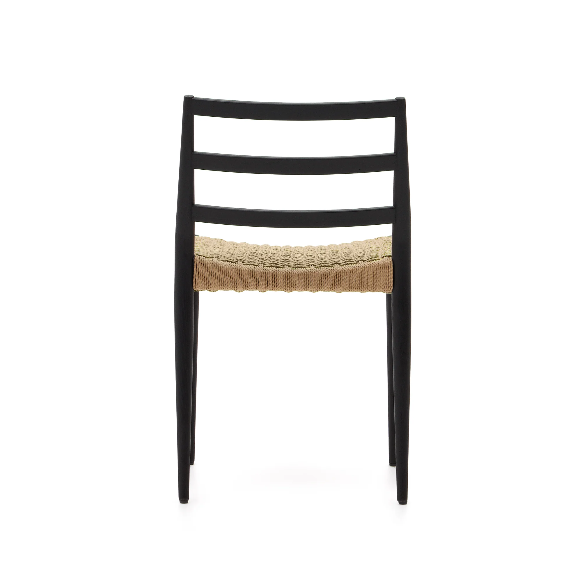 Analy Stuhl aus massiver Eiche mit schwarzem Finish und Sitz aus Seil FSC 100% - Image 5