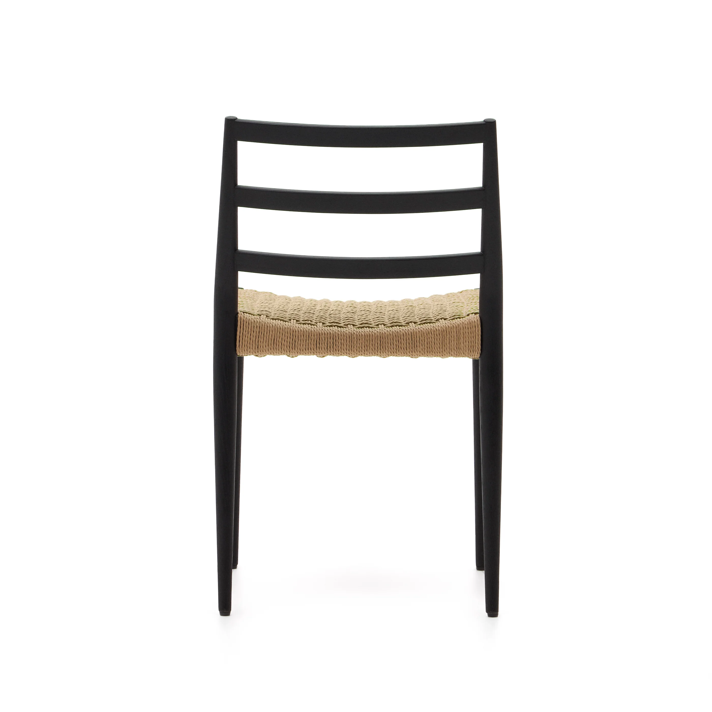 Analy Stuhl aus massiver Eiche mit schwarzem Finish und Sitz aus Seil FSC 100% - Image 6