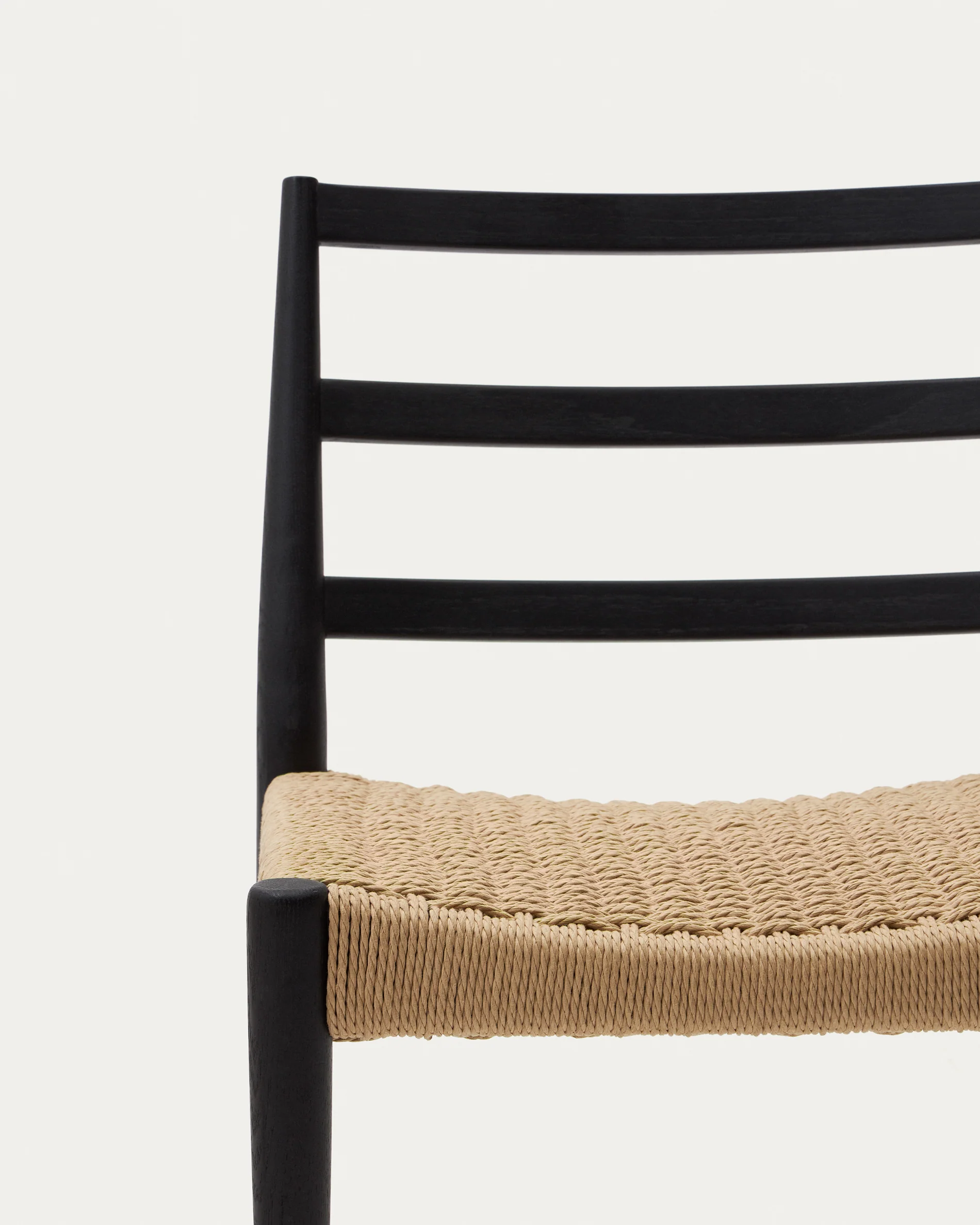 Analy Stuhl aus massiver Eiche mit schwarzem Finish und Sitz aus Seil FSC 100% - Image 9