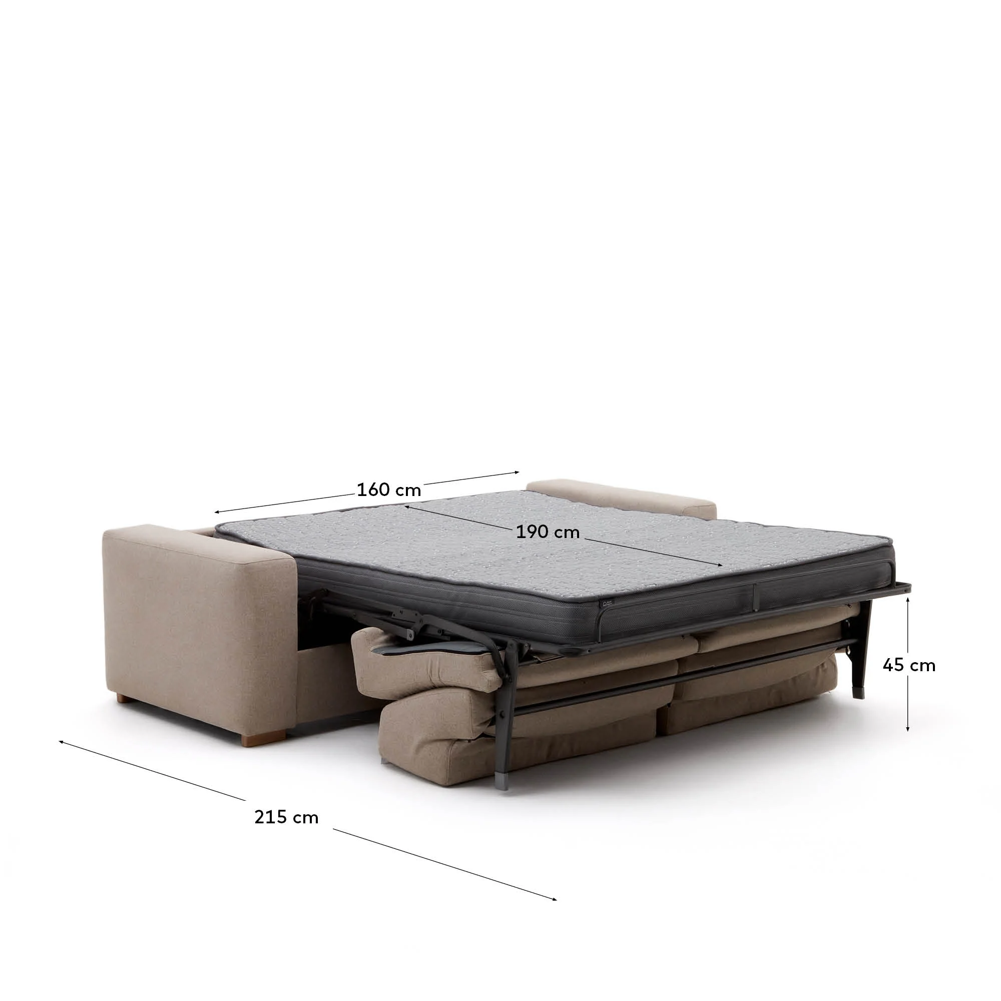 Anley 3-Sitzer-Bettsofa in Beige 224 cm (Bett 160) - Image 5
