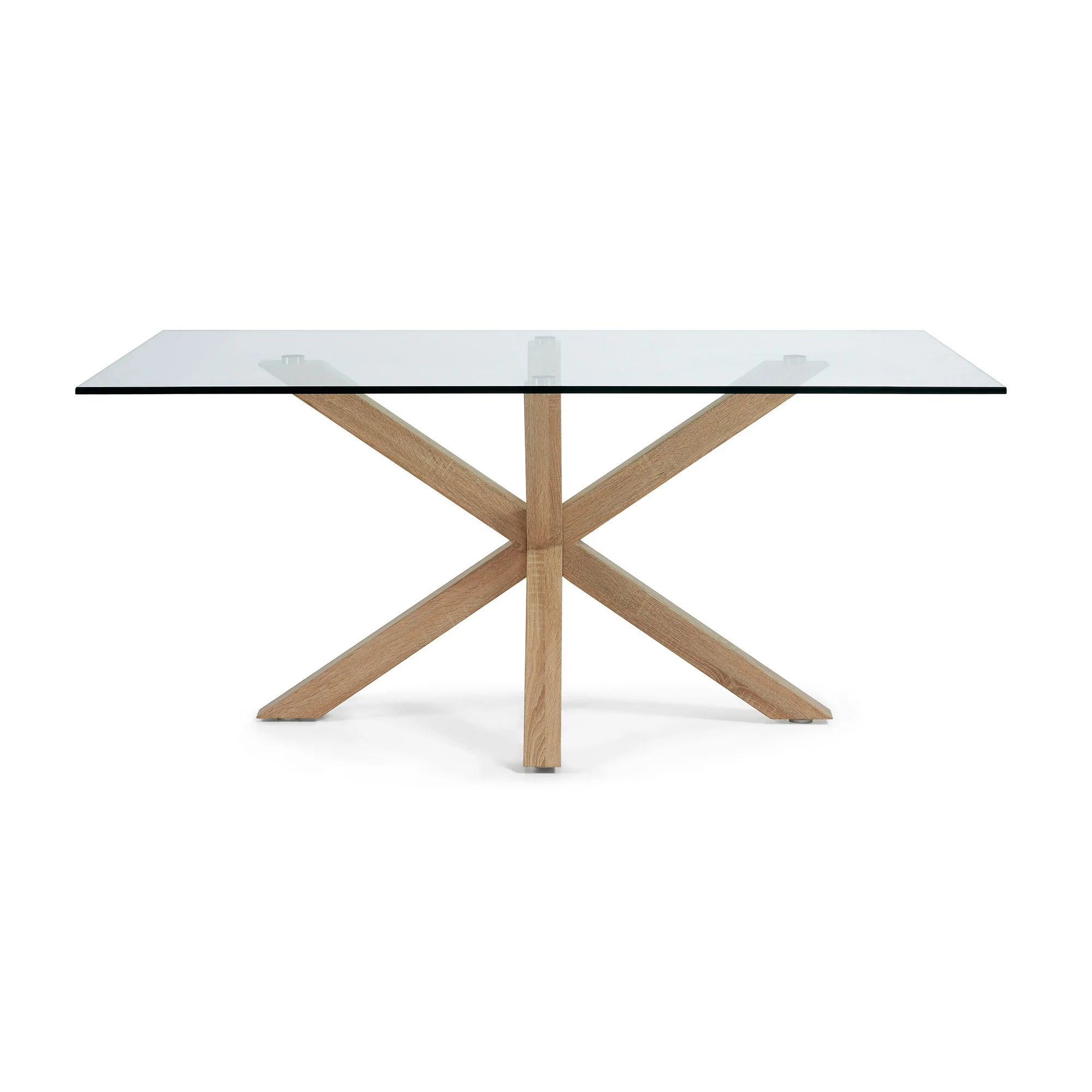Argo Tisch aus Glas und Stahlbeine in Holzoptik 160 x 90 cm - Image 4