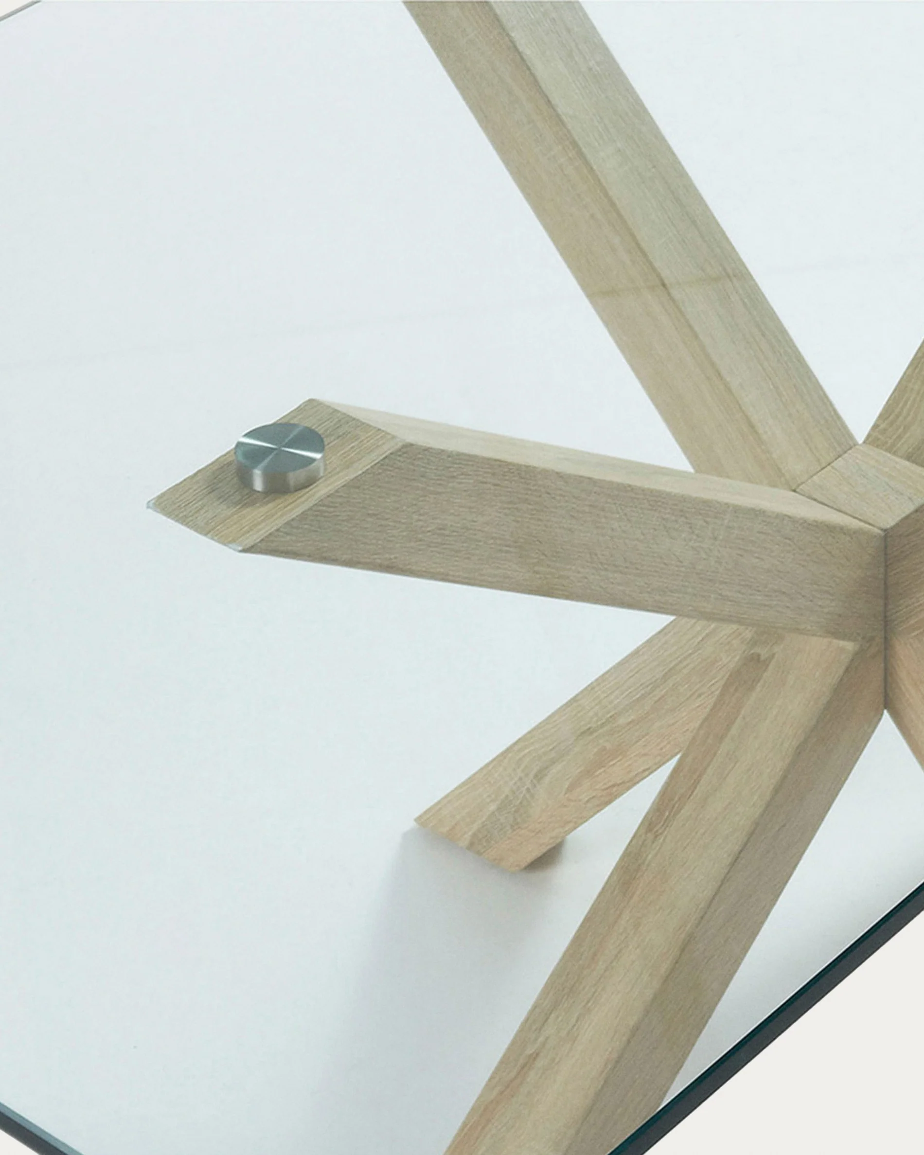 Argo Tisch aus Glas und Stahlbeine in Holzoptik 160 x 90 cm - Image 6