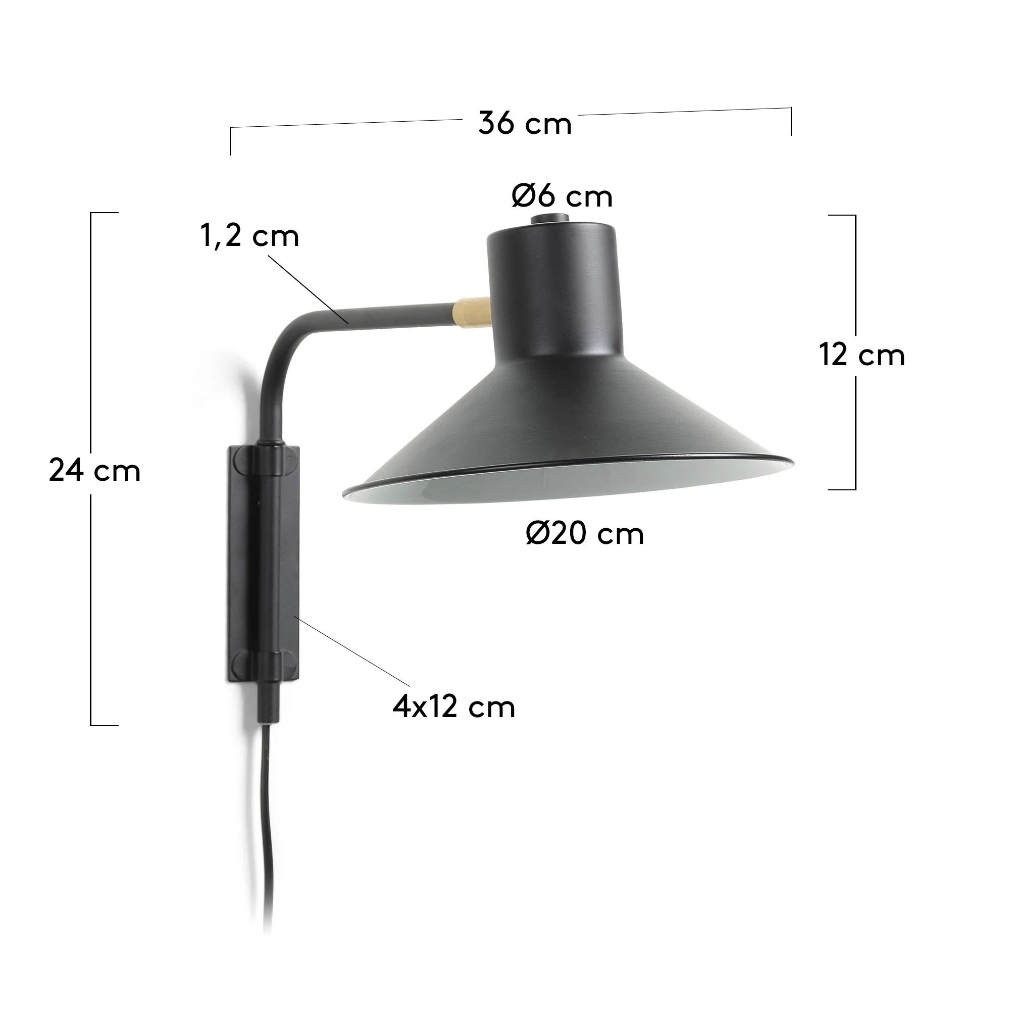 Aria kleine Wandleuchte, schwarz - Image 5
