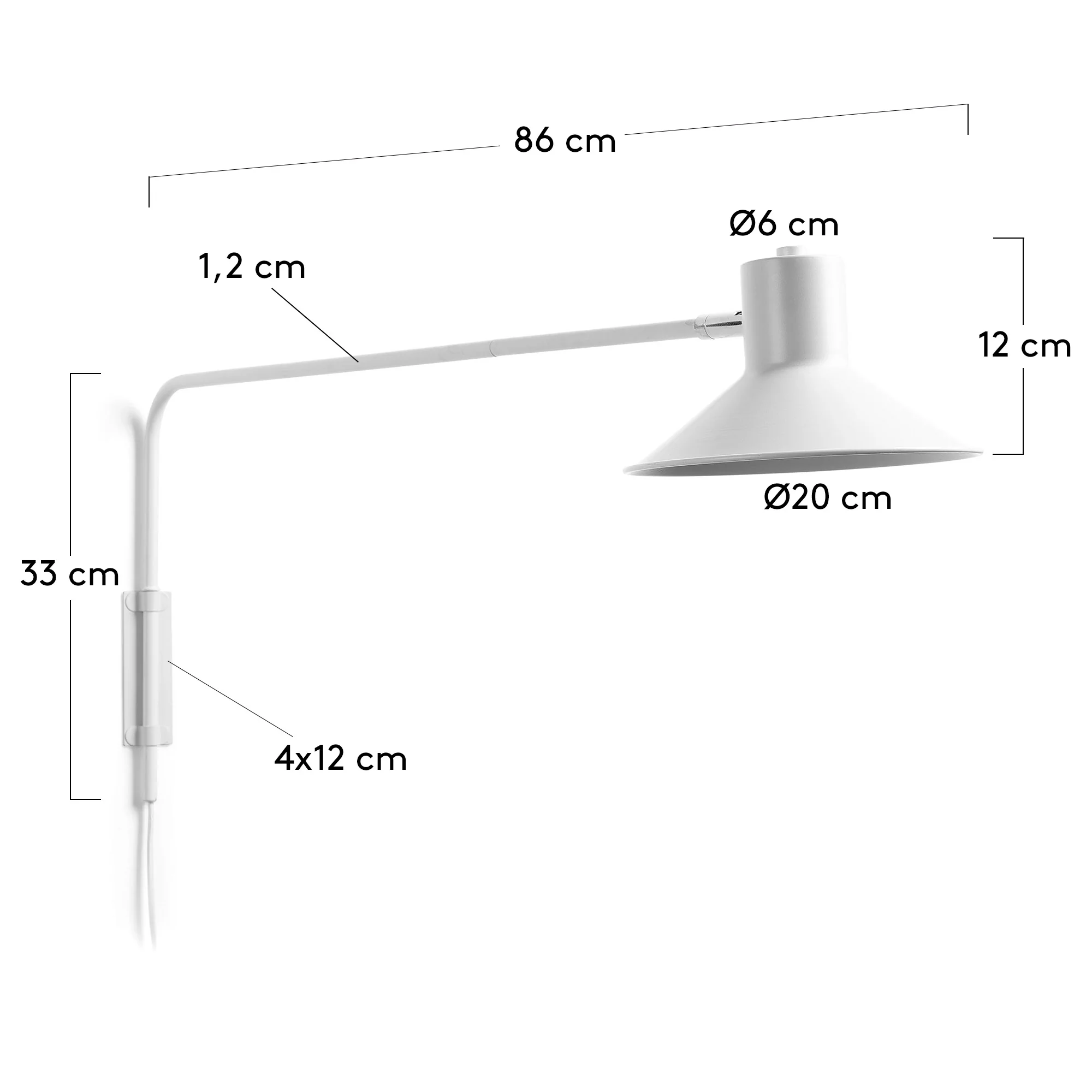 Aria Wandleuchte aus Stahl mit weißem Finish. - Image 4