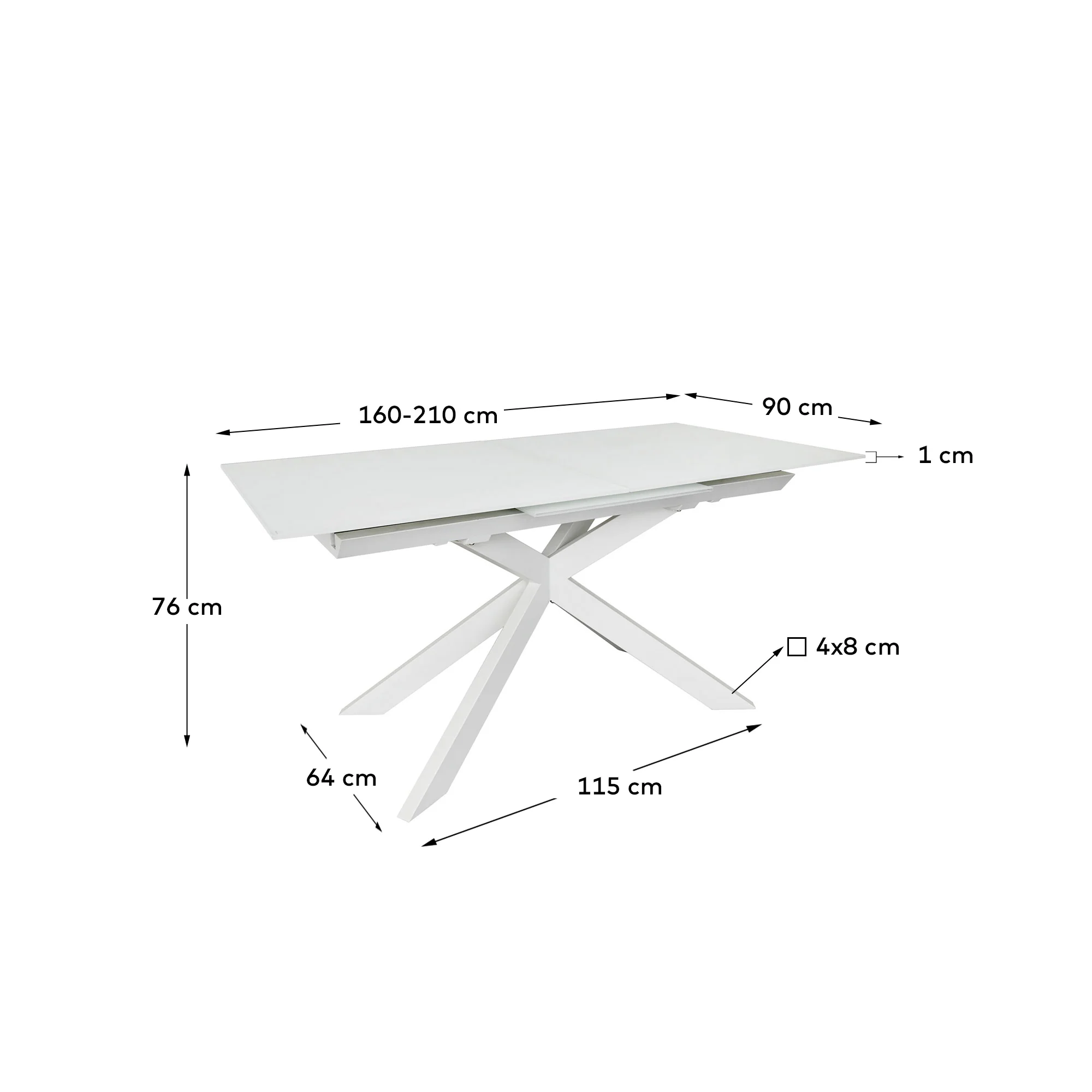 Atminda Ausziehtisch Weiss 160 (210) x 90 cm - Image 3