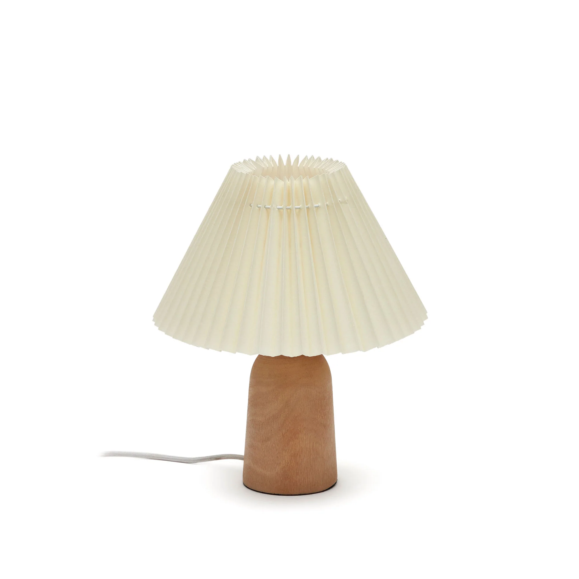 Benicarlo Tischlampe aus Holz mit Finish in Natur und Beige UK
