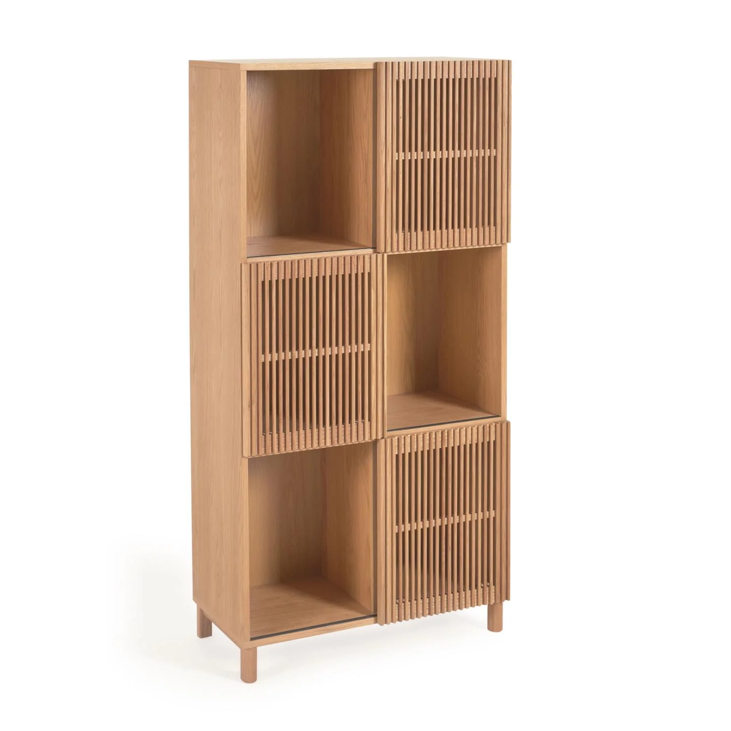 Beyla Regal aus massivem Eichenholz und Eichenfurnier 84,5 x 170 cm FSC 100%