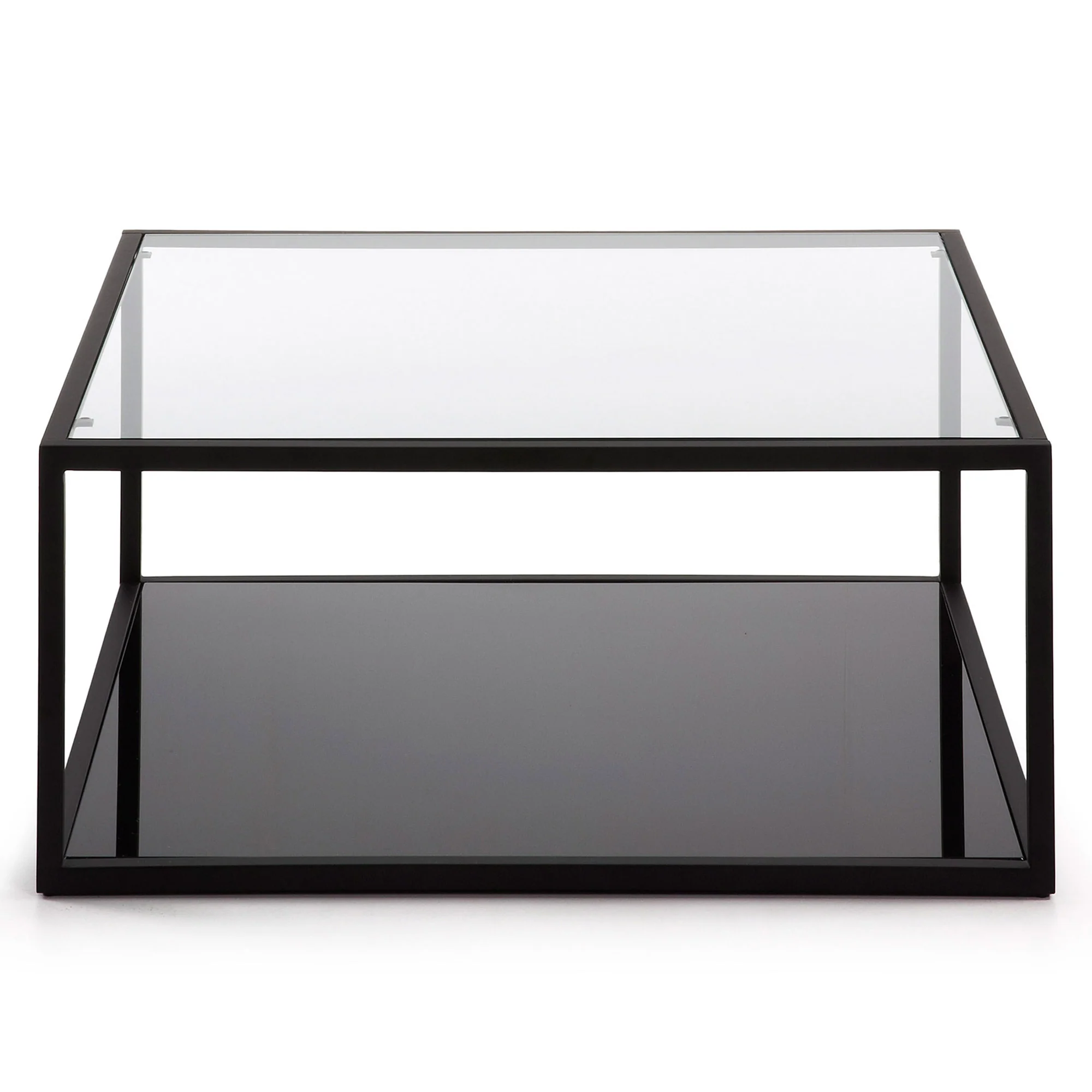 Blackhill Couchtisch 80 x 80 cm aus Glas und Stahl mit schwarzem Finish - Image 5