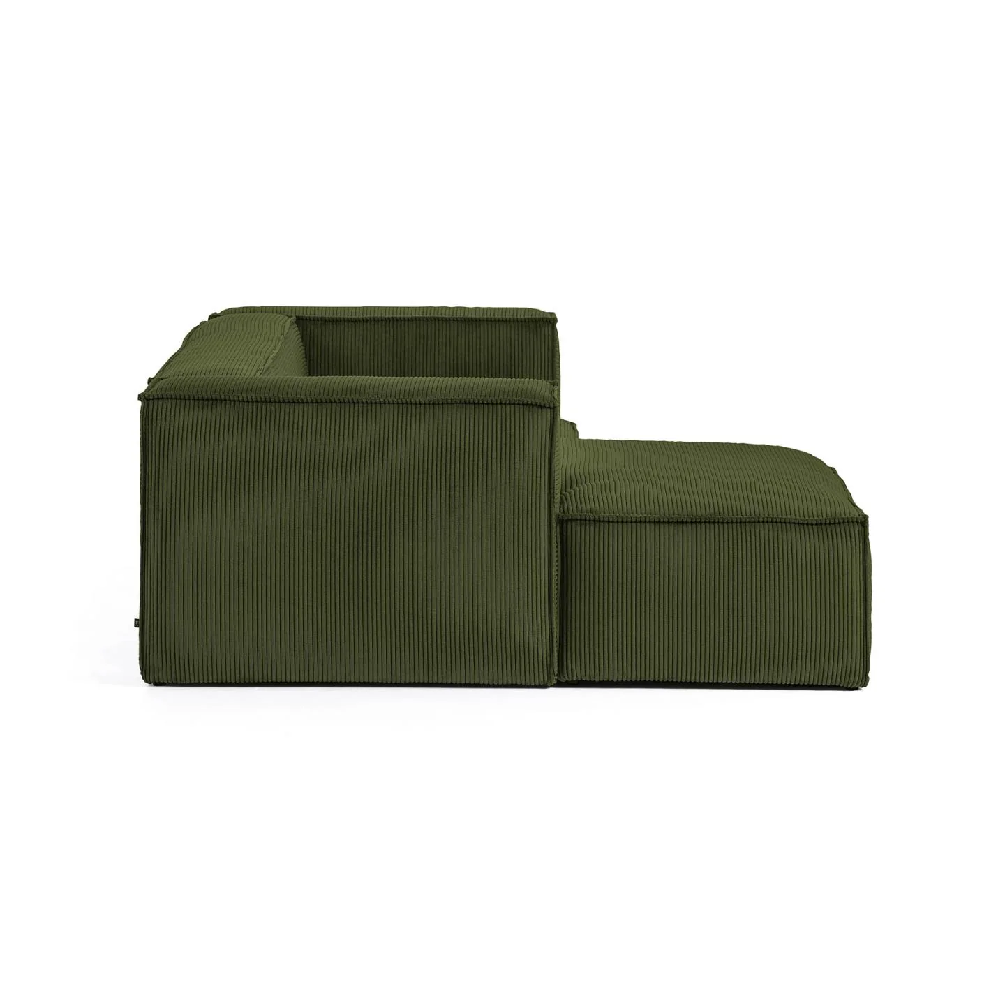 Blok 2-Sitzer-Sofa mit Chaiselongue links breiter Cord grün 240 cm - Image 5
