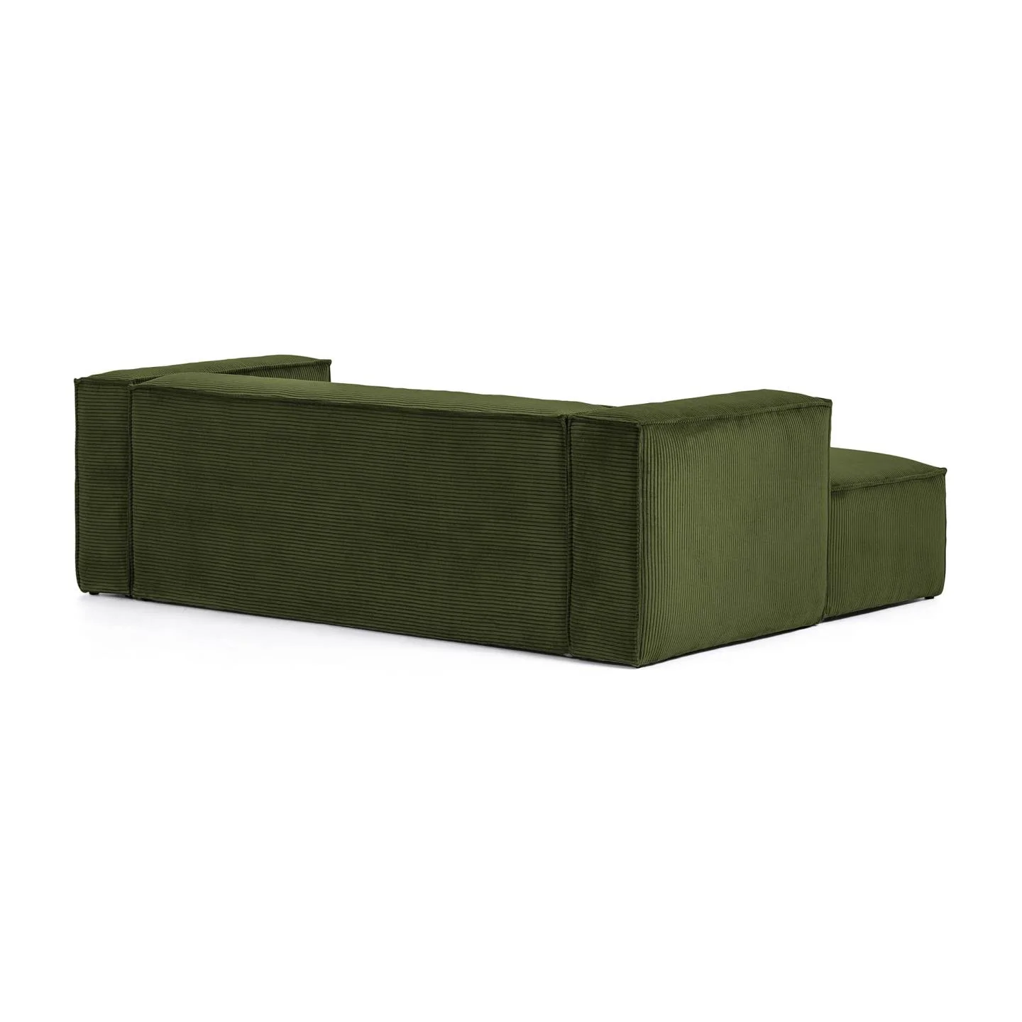 Blok 2-Sitzer-Sofa mit Chaiselongue links breiter Cord grün 240 cm - Image 6