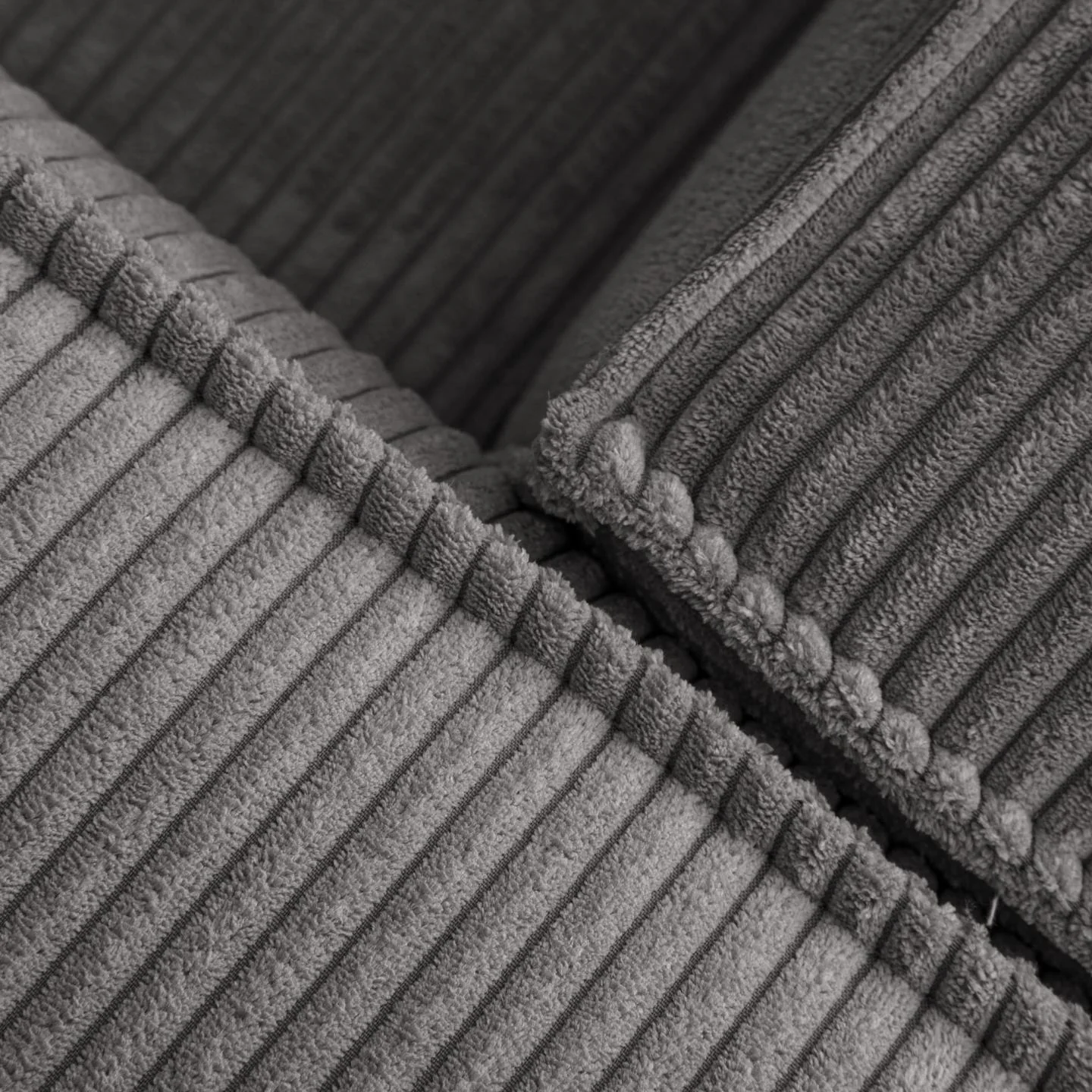Blok 3-Sitzer-Sofa mit Chaiselongue links breiter Cord grau 300 cm - Image 4
